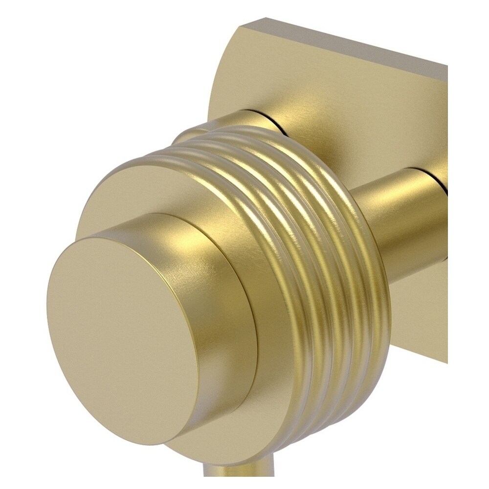 Gancho para toallas de montaje en pared de doble gancho en latón satinado Mercury de Allied Brass.