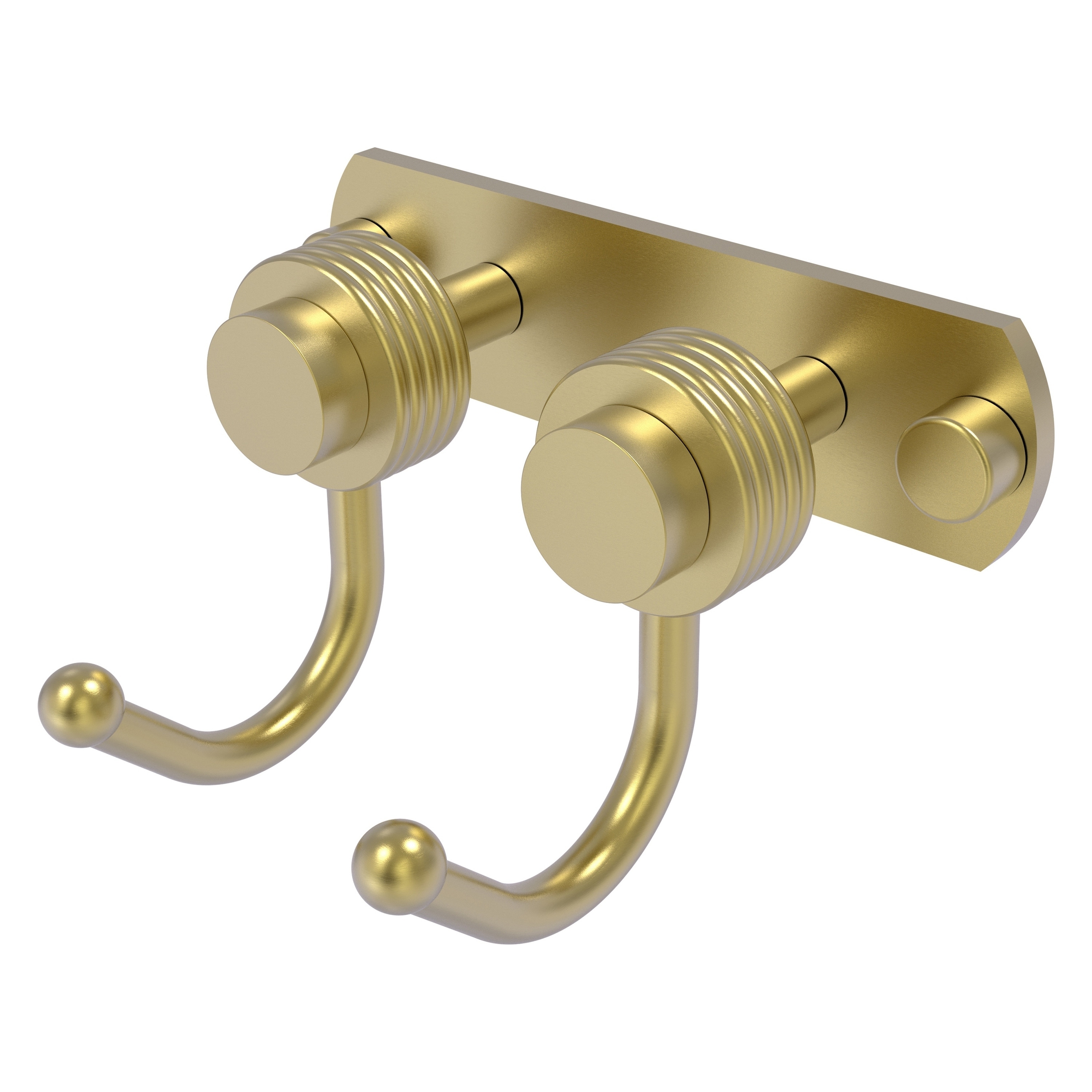 Gancho para toallas de montaje en pared de doble gancho en latón satinado Mercury de Allied Brass.