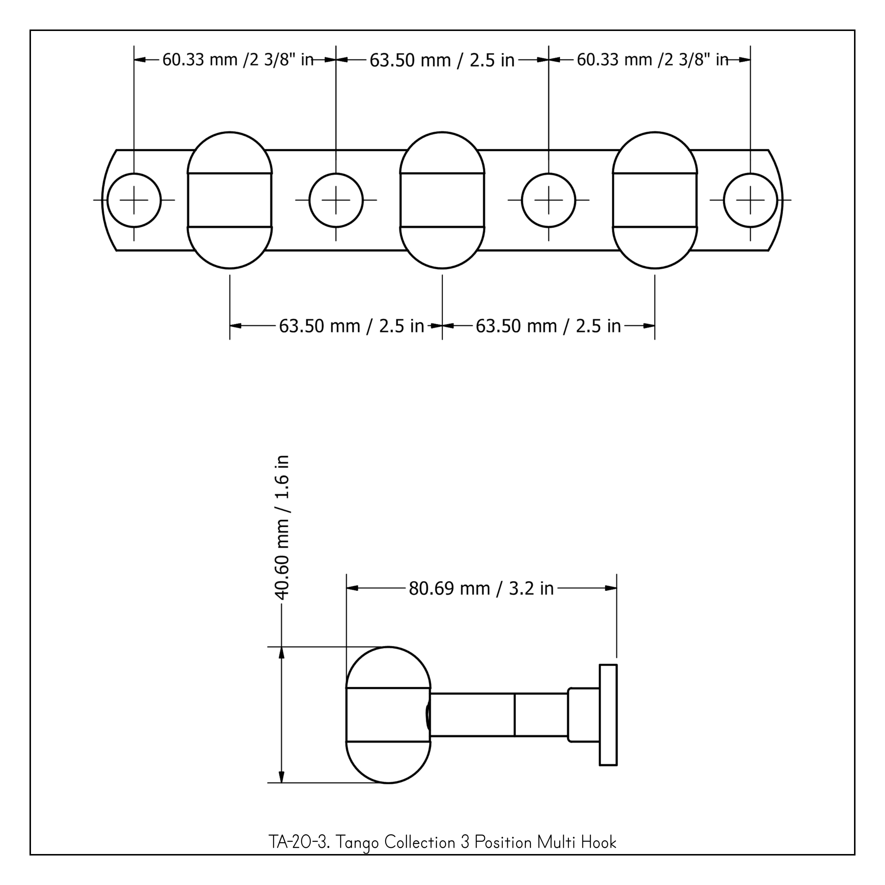 Gancho de Toalla de Pared Triple con Acabado en Bronce Antiguo Tango de Allied Brass TA-20-3-ABZ