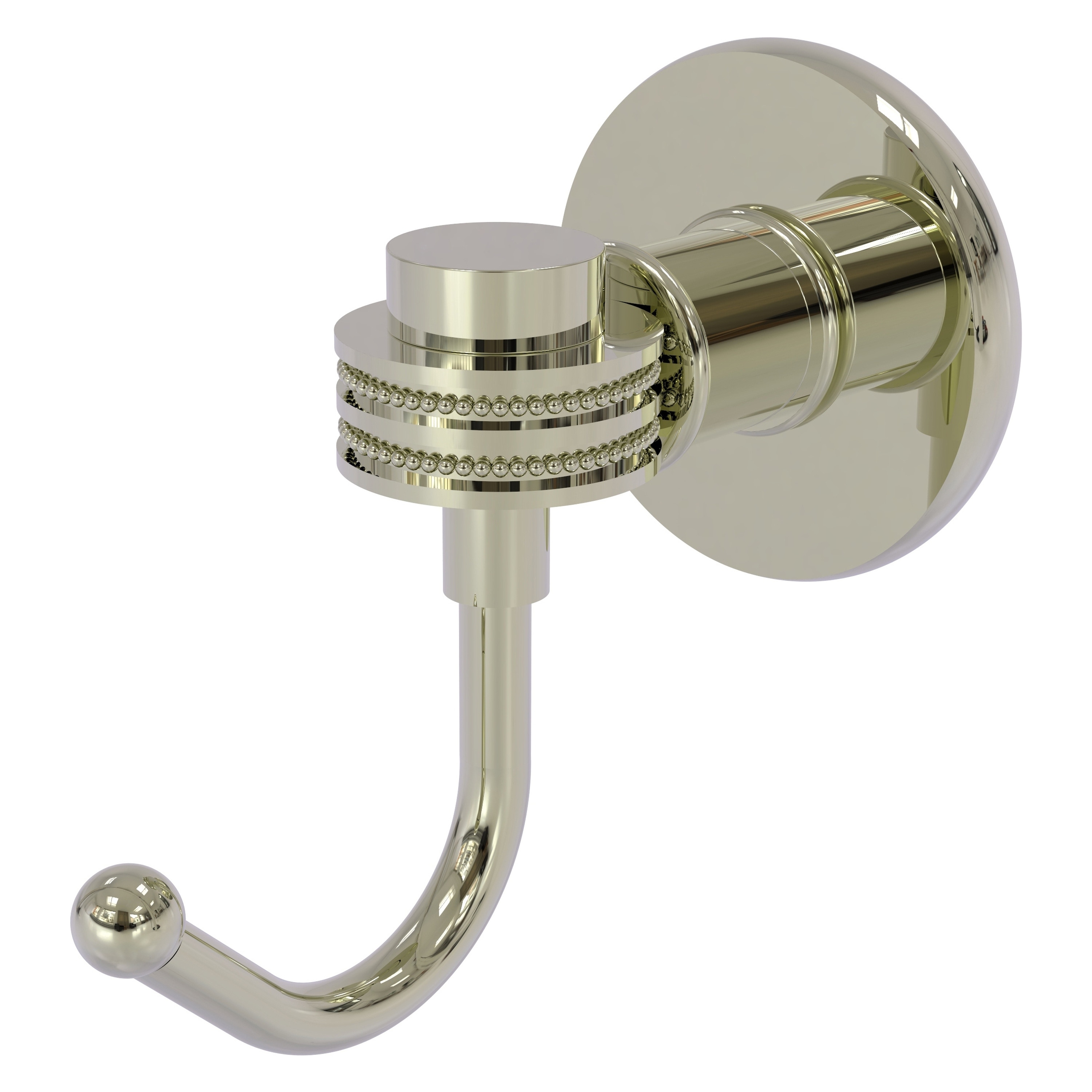 Percha de toalla de pared individual de níquel pulido marca Allied Brass Continental