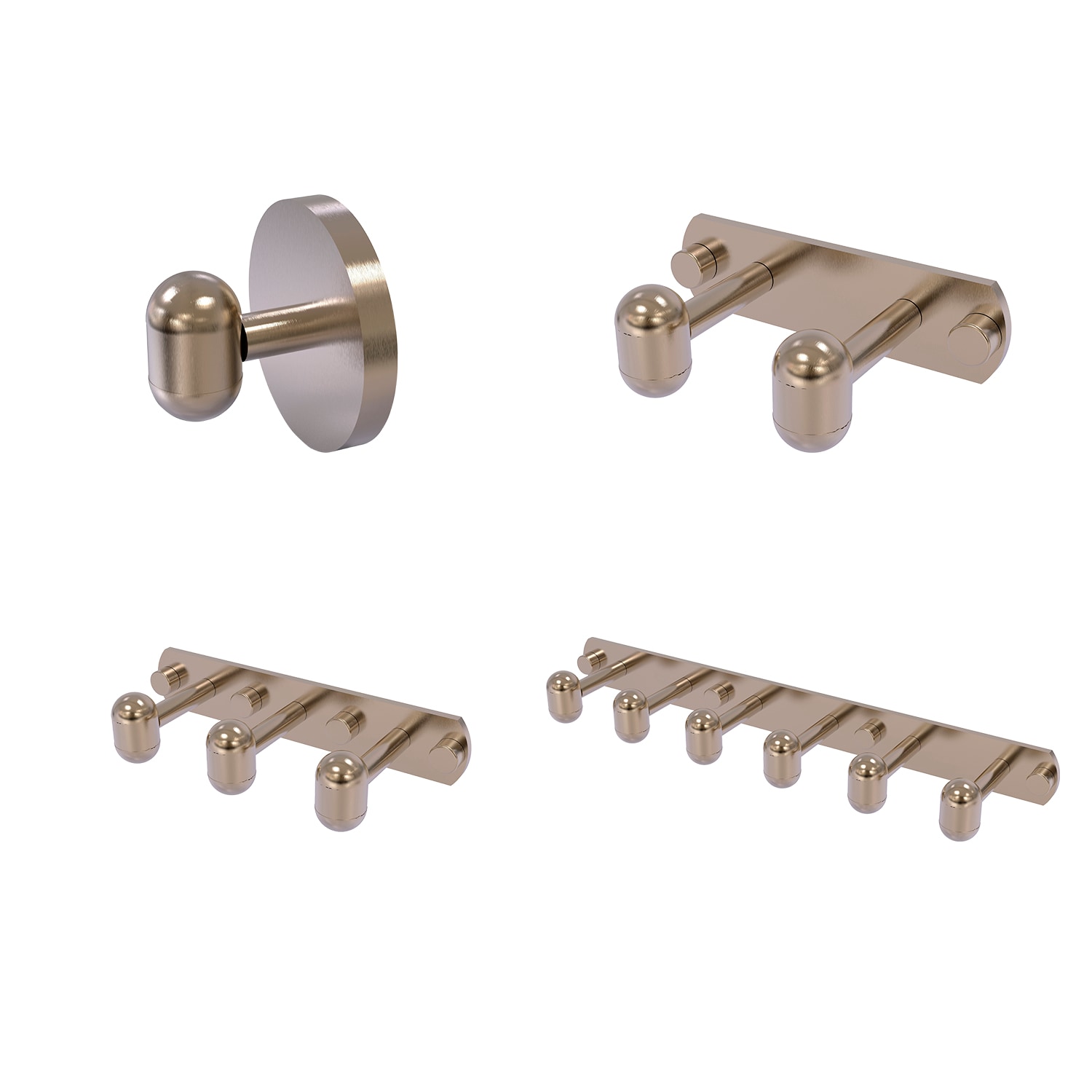 Colgador de toallas de pared con triple gancho en latón antiguo Tango.