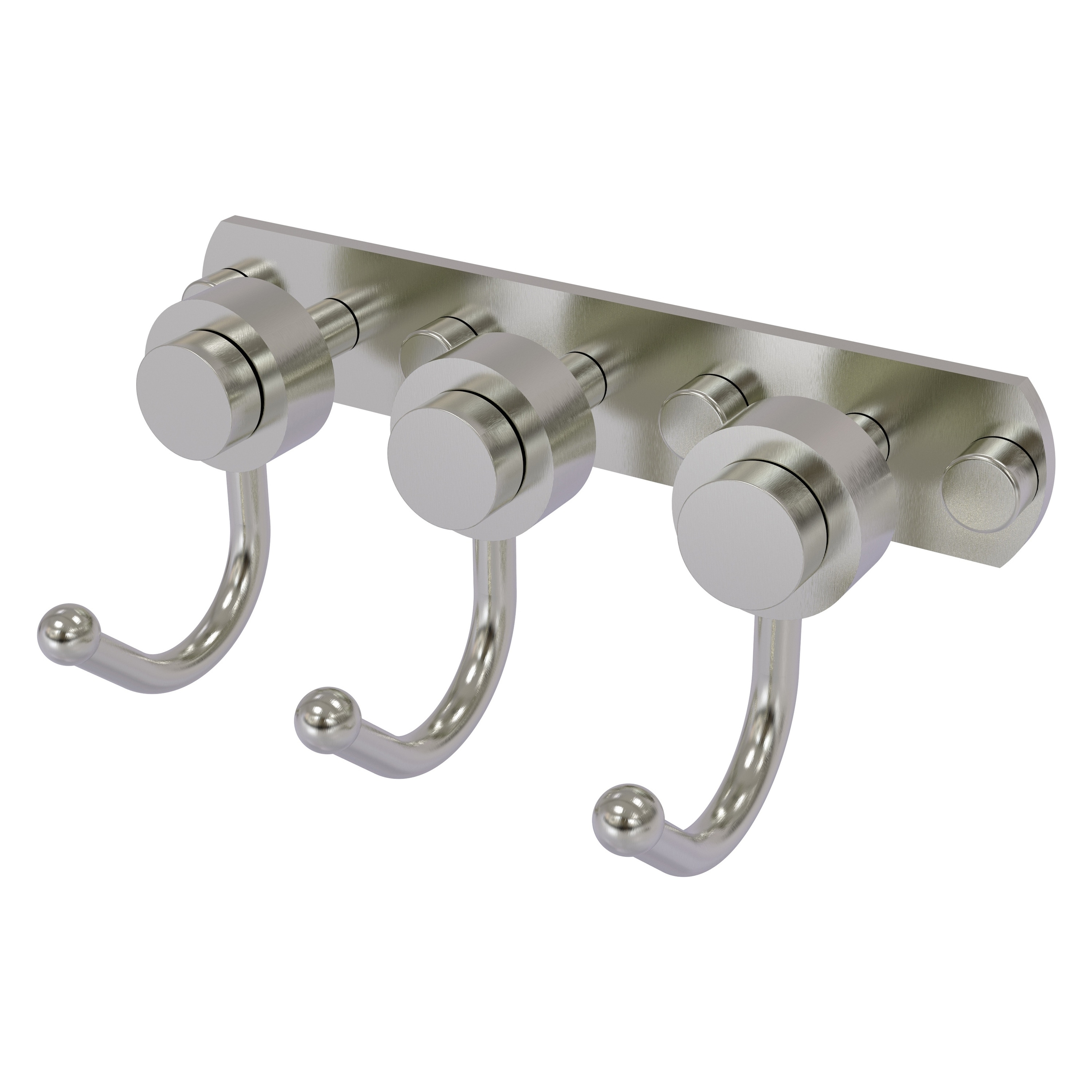 Colgador de Toallas de Pared con Triple Gancho en Níquel Satinado, Serie Mercury de Allied Brass