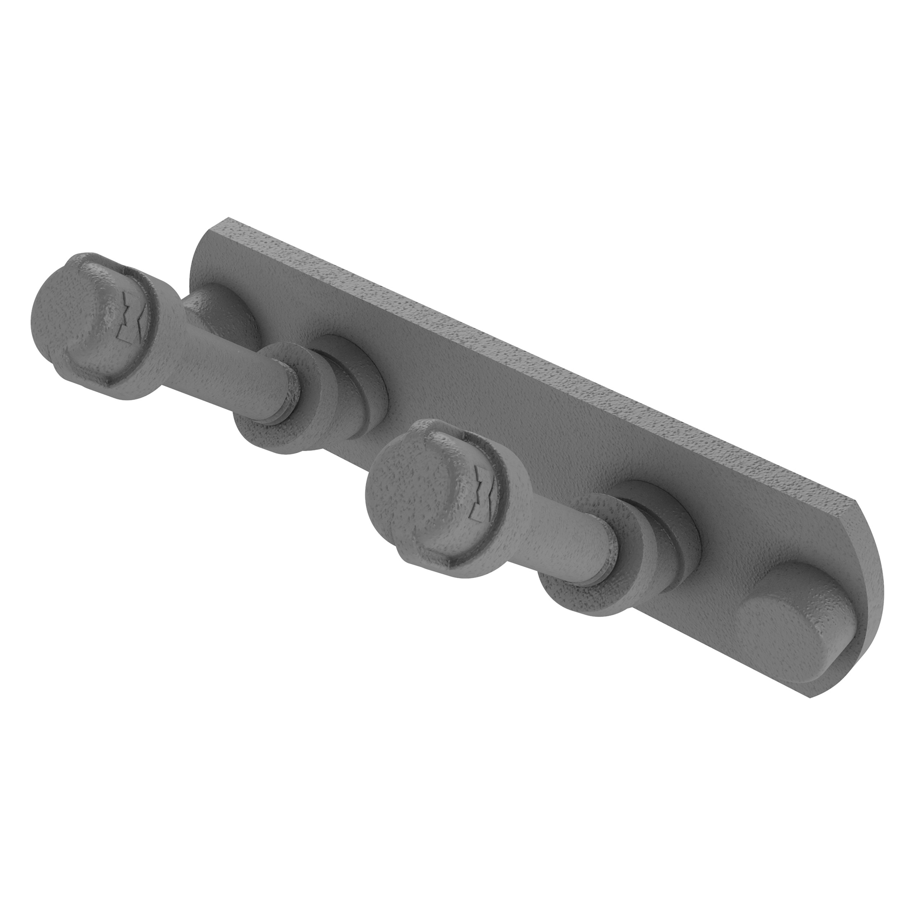 Colgador doble Allied Brass Pipeline en gris mate para montaje en pared