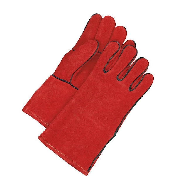 Guante de soldadura Bdg de cuero dividido de alta resistencia al calor, color rojo óxido, empacado al vacío, tamaño S - 60-1-2238-S-K