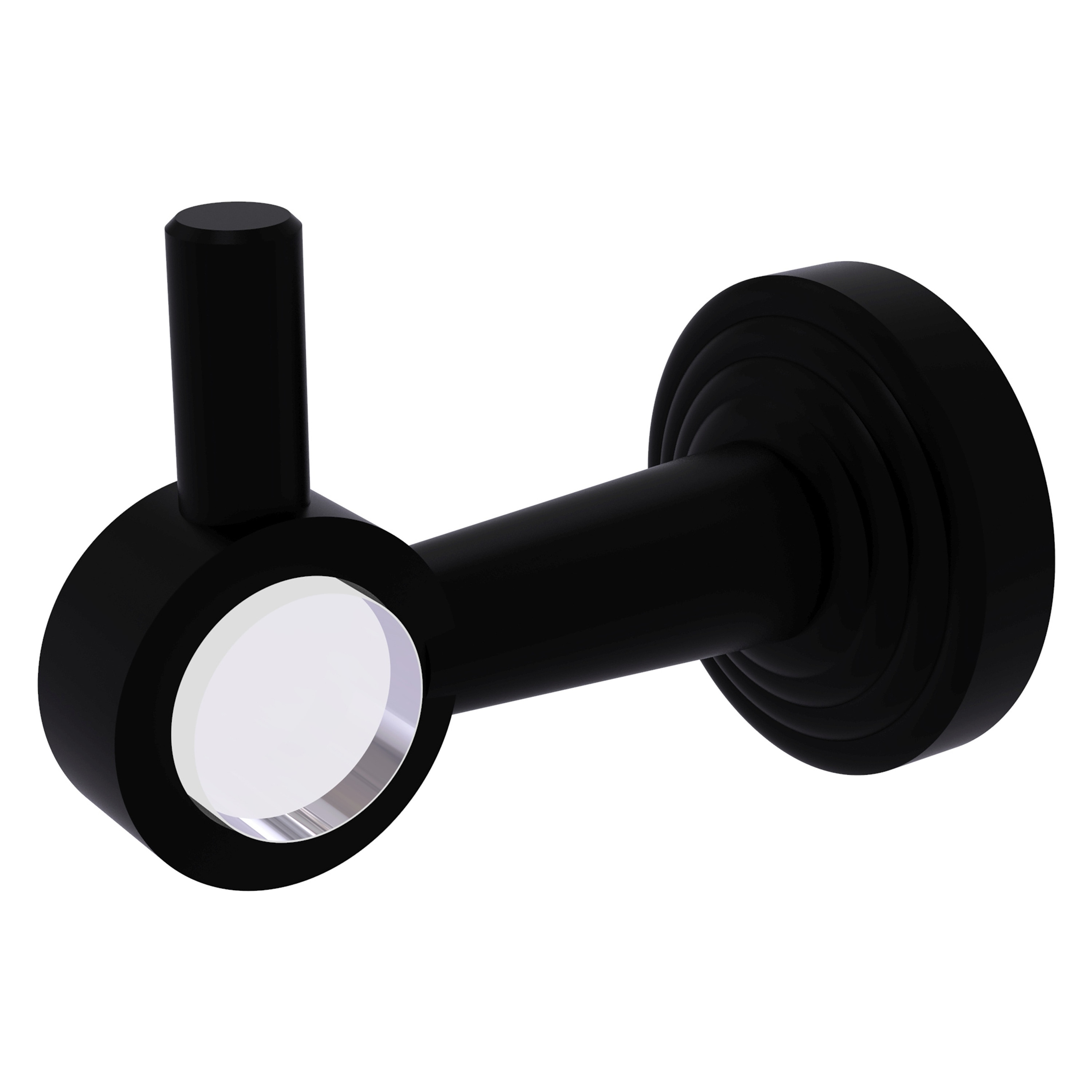 Percha de toalla para montaje en pared de gancho único de negro mate Allied Brass Pacific Beach PB-20-BKM
