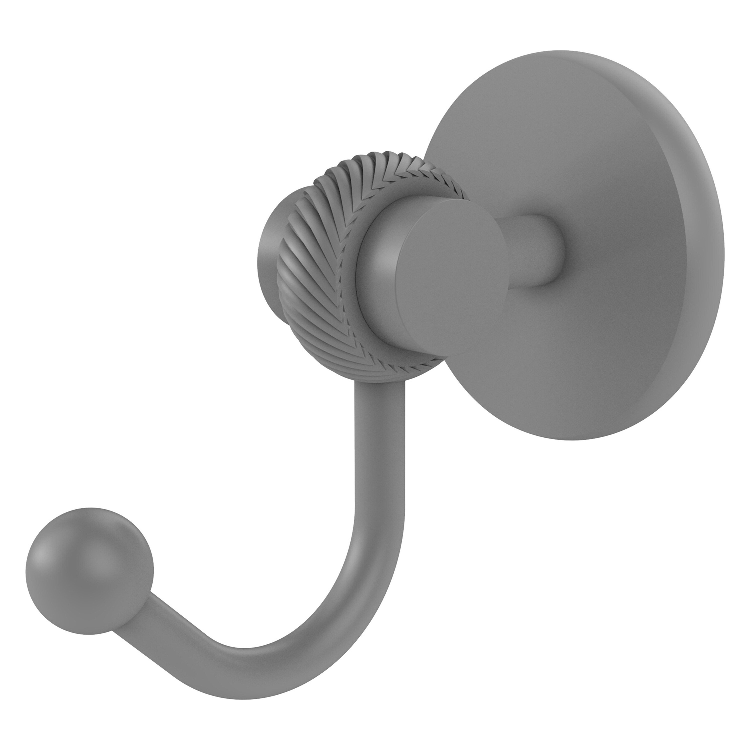 Gancho de toalla de pared individual en gris mate Allied Brass Satellite Orbit Two