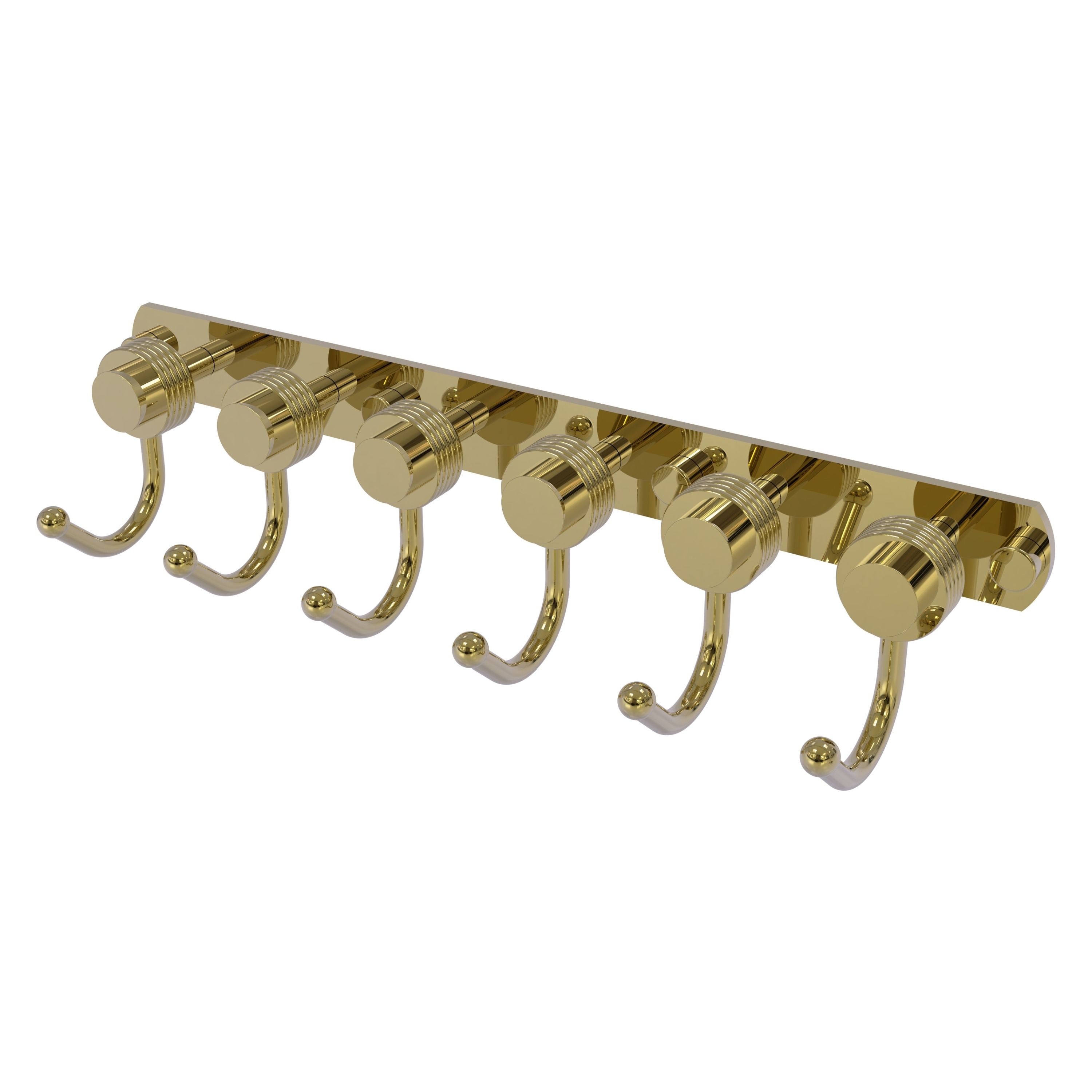 Gancho de Toalla para Montar en Pared con 6 Ganchos de Latón sin barnizar 920G-6-UNL de Allied Brass Mercury