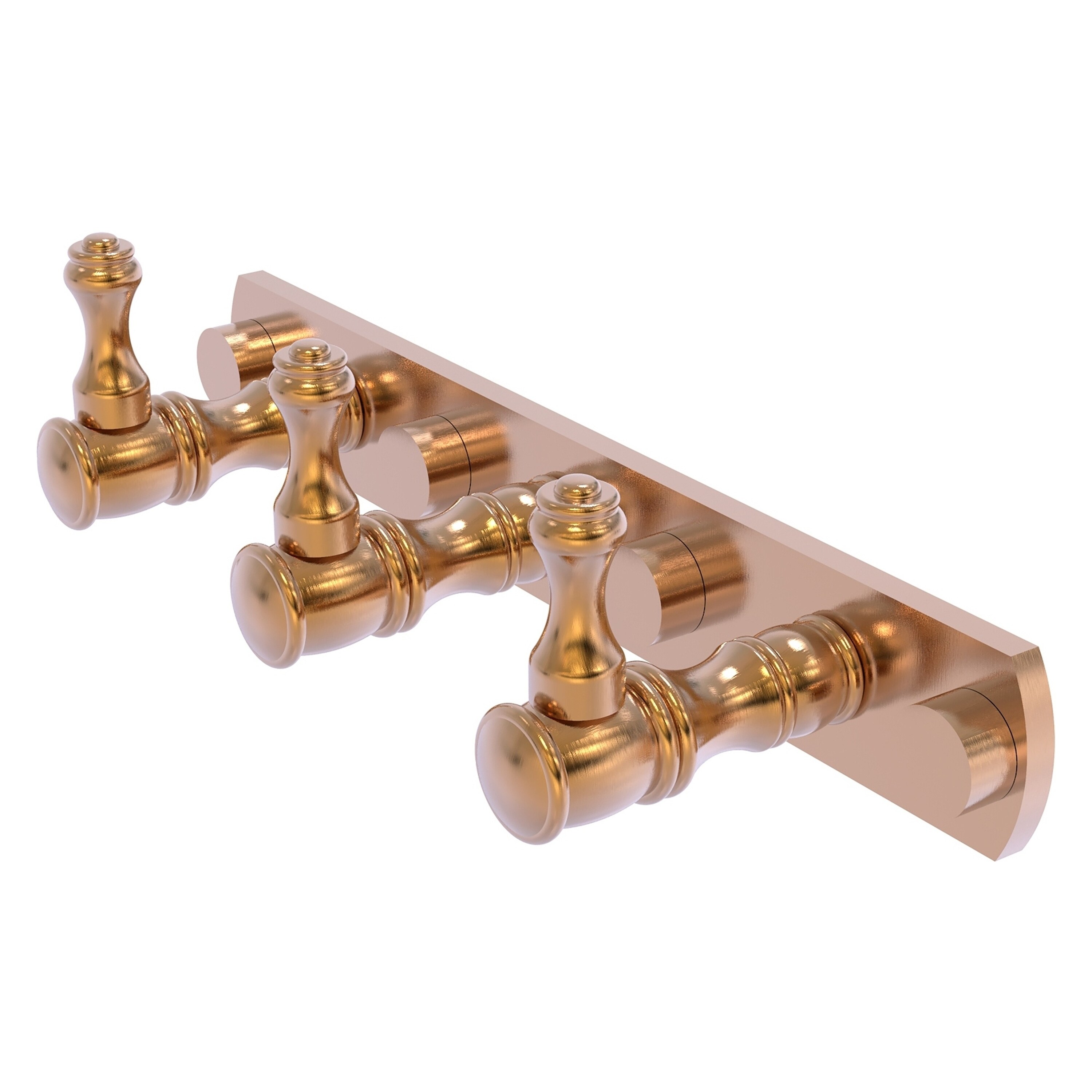 Gancho de Toalla de Pared Triple en Bronce Cepillado Carolina de Allied Brass