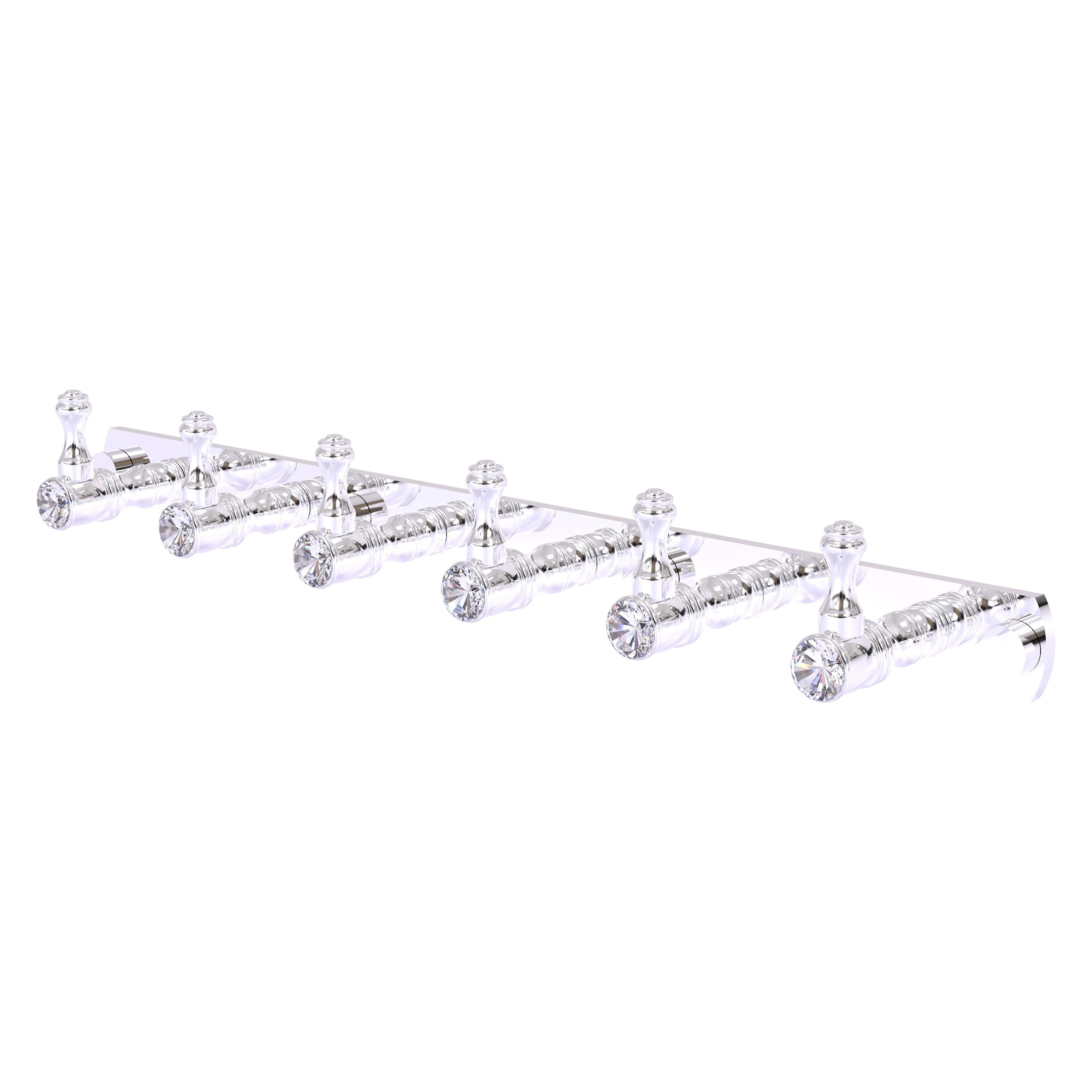 Gancho para toallas de pared con 6 ganchos en cromo pulido con cristales Carolina de Allied Brass