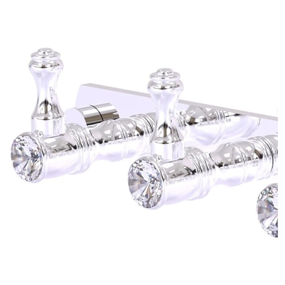 Gancho para toallas de pared con 6 ganchos en cromo pulido con cristales Carolina de Allied Brass