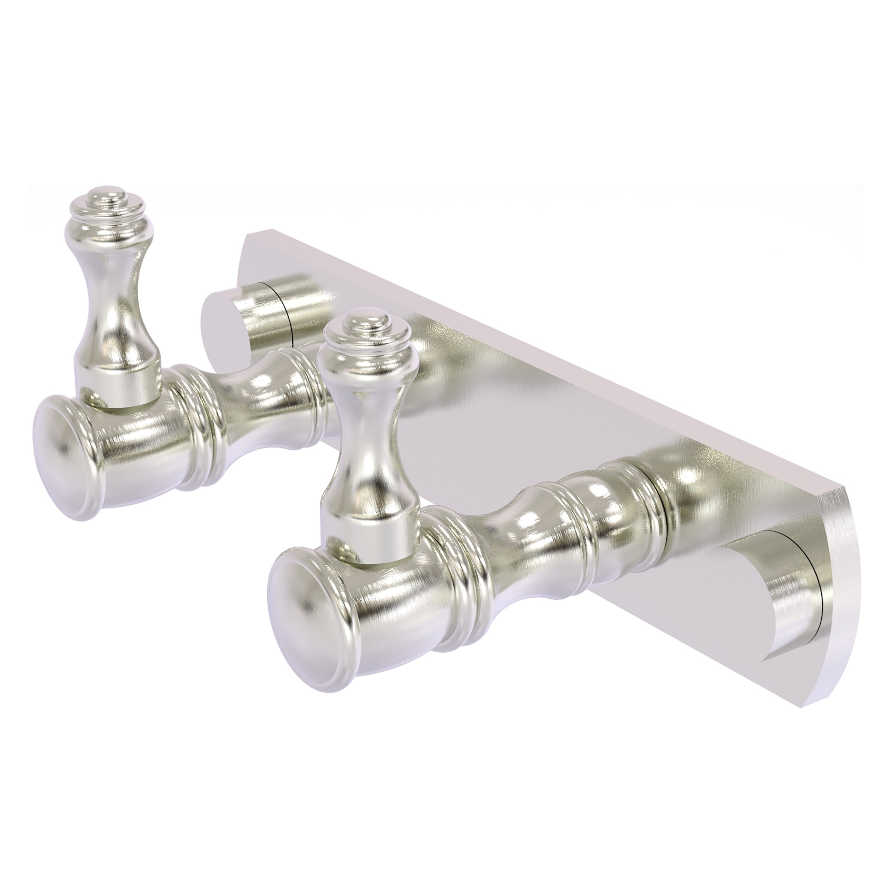 Colgador doble para toallas en pared de Satin Nickel estilo Carolina Allied Brass