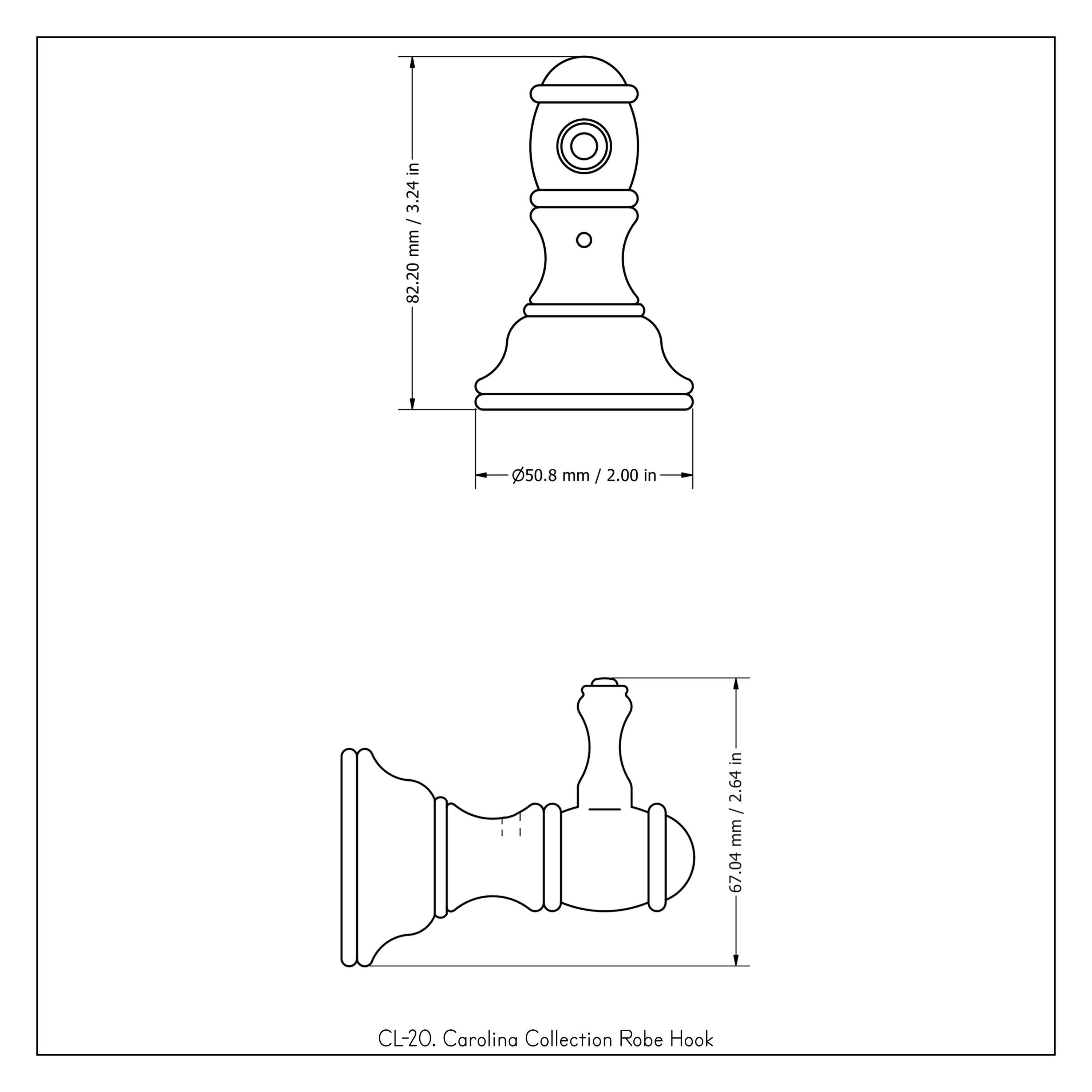 Gancho de toalla de pared sencillo en níquel pulido Carolina - Allied Brass