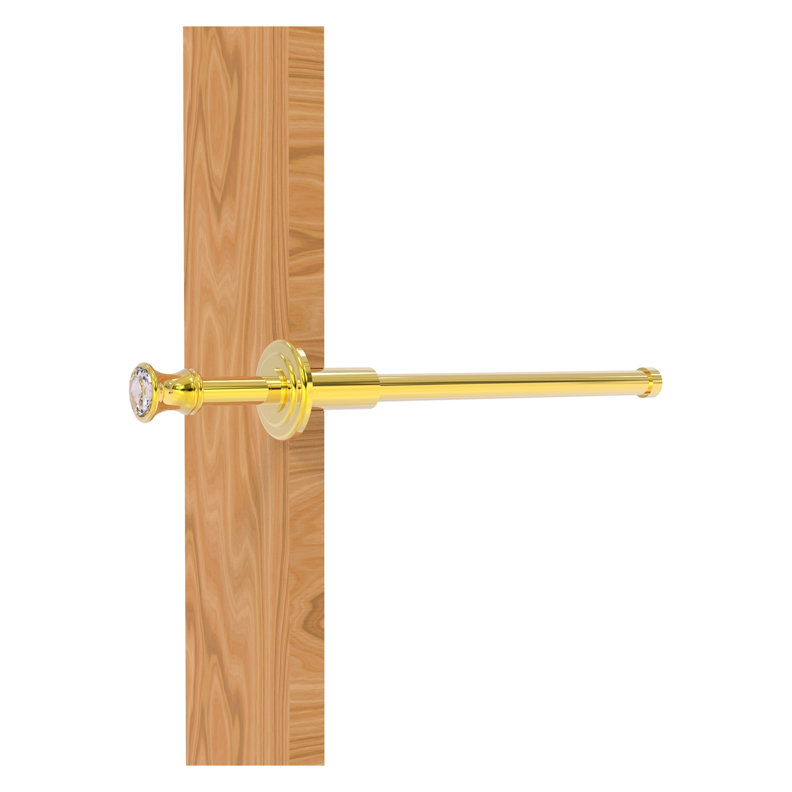 Colgador de Toalla de Pared con Gancho Único en Latón Pulido con Cristales Carolina - Modelo CC-23-PB