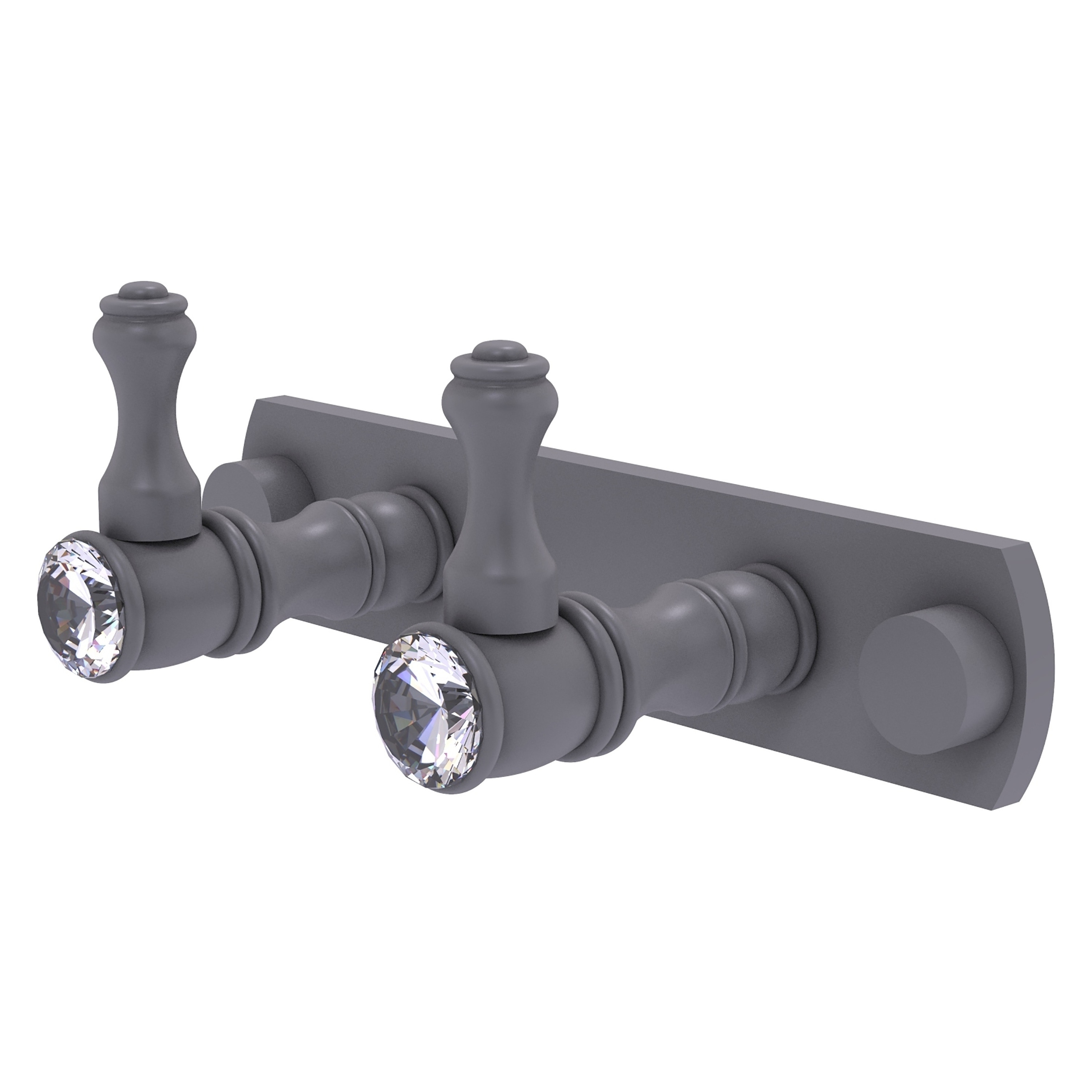 Gancho doble para toallas de montaje en pared Carolina Crystal en gris mate - CC-20-2-GYM.