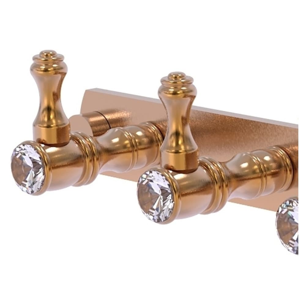 Gancho para toalla de montaje en pared con 6 ganchos en bronce cepillado con cristales Carolina Crystal