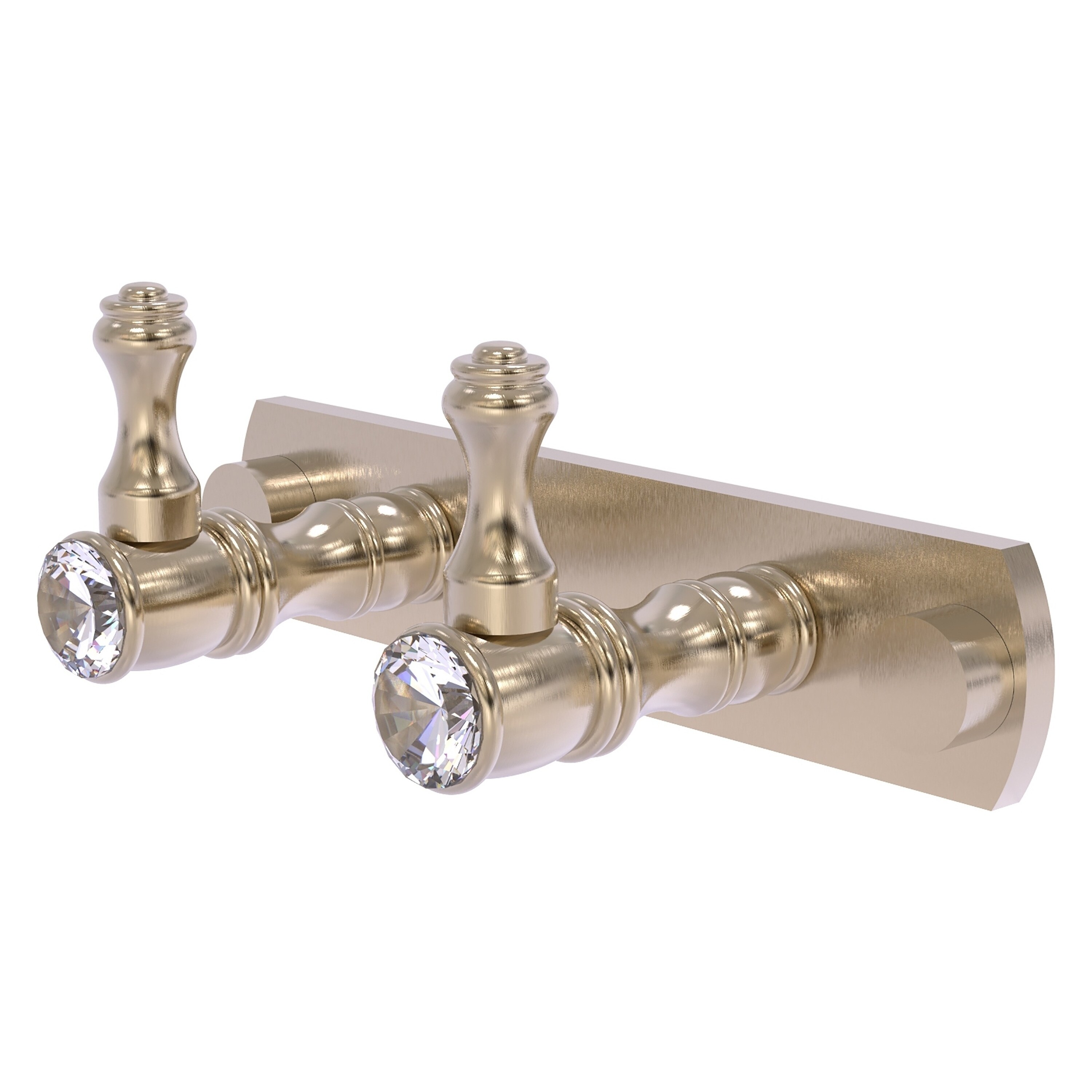 Percha doble para toallas, montaje en pared, acabado en peltre antiguo con cristales de Carolina - Allied Brass