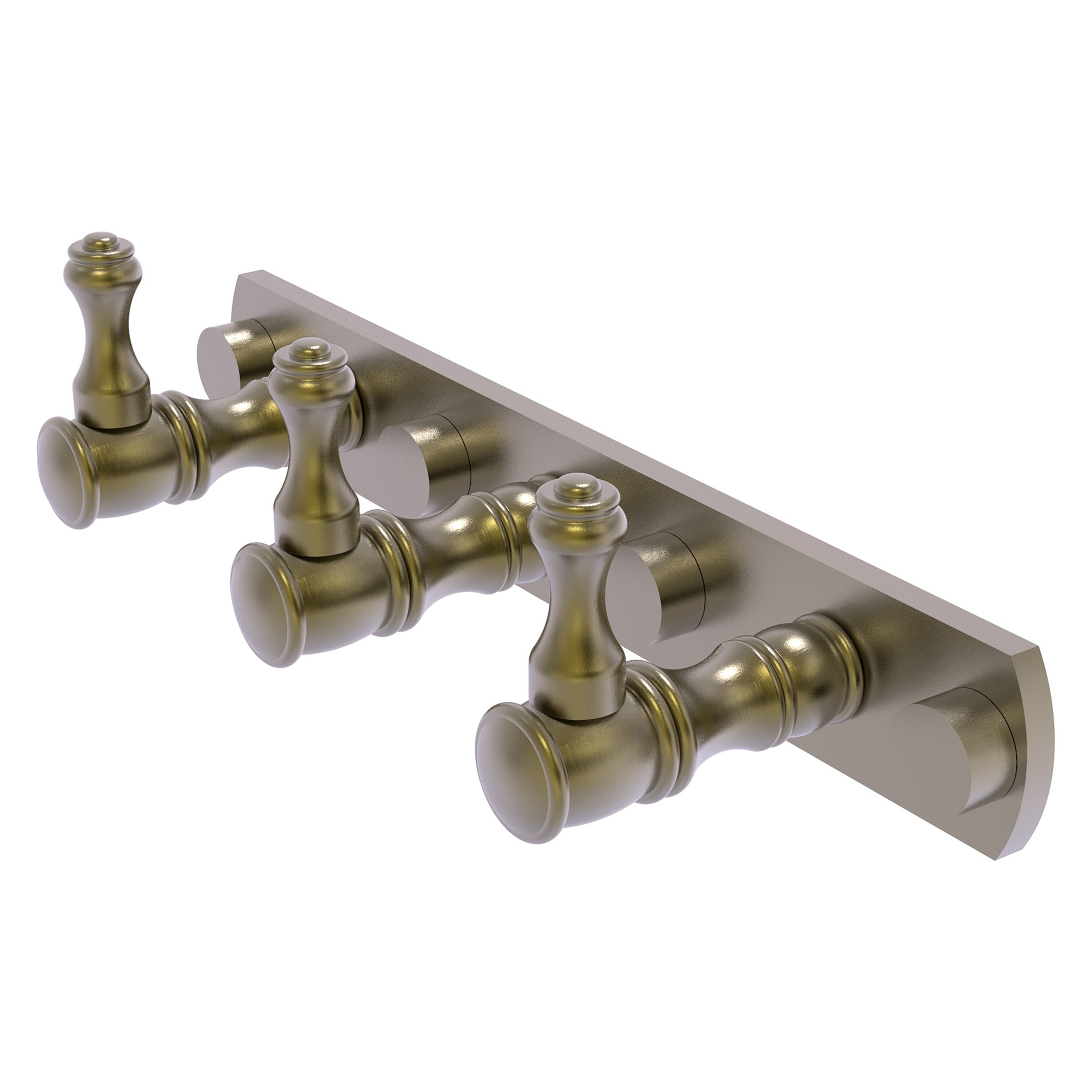 Colgador de Toallas de Pared Triple en Latón Antiguo estilo Carolina