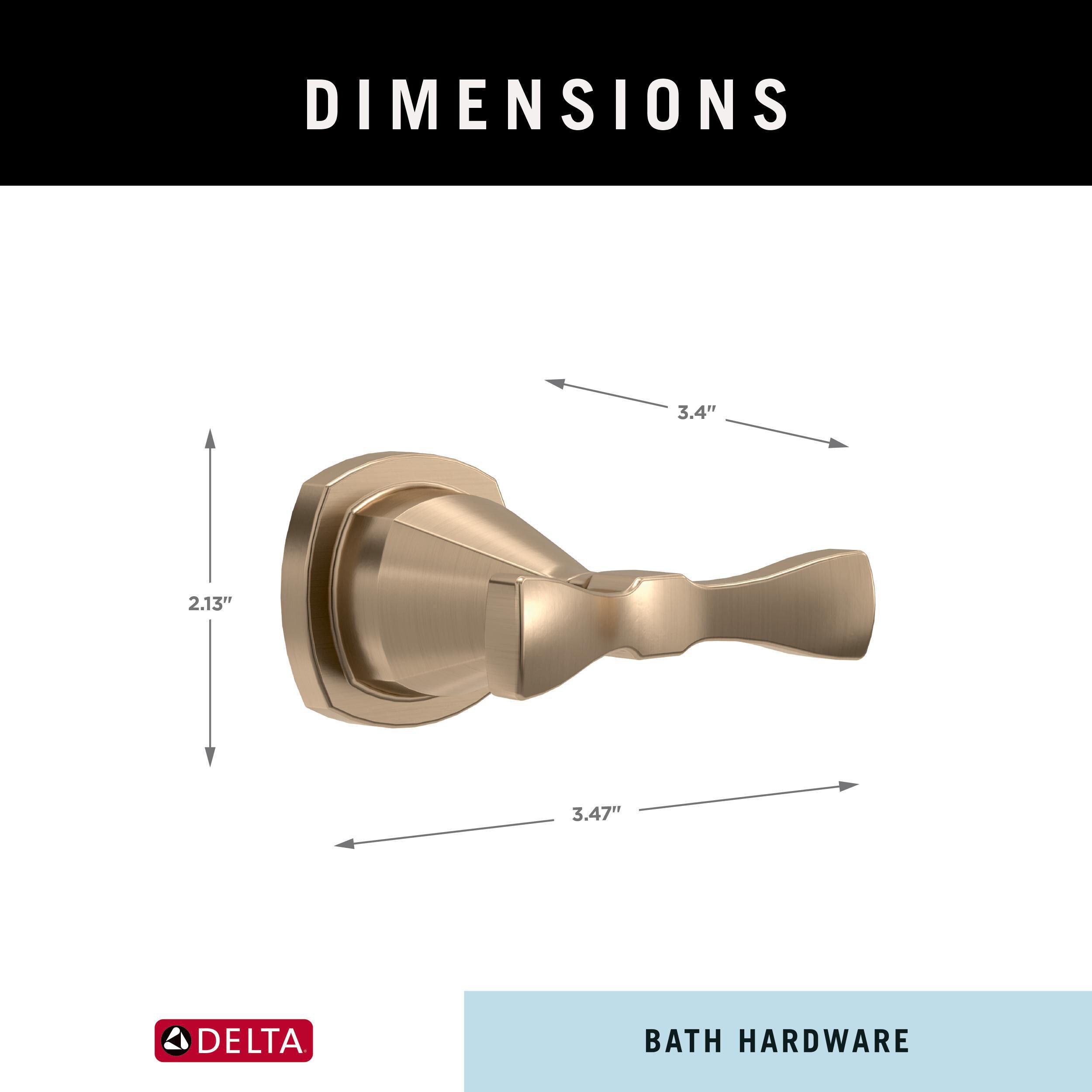 Delta Stryke Bronce Champagne Doble Gancho de Montaje en Pared para Toallas 77638-CZ