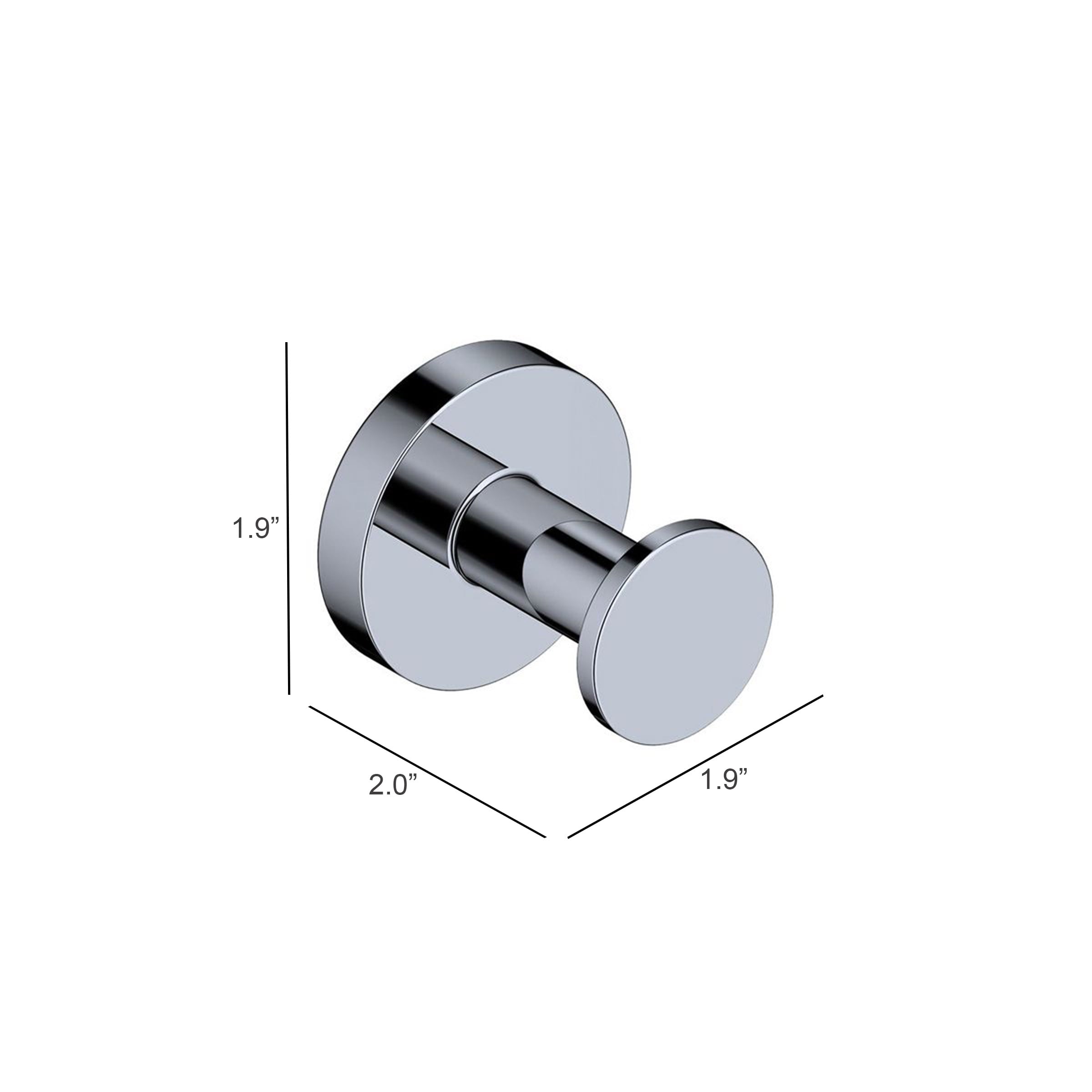Colgador de Toalla de Pared con Gancho Individual en Cromo Pulido de la Colección Norm de WS Bath - NORM WSBC 268608 CR