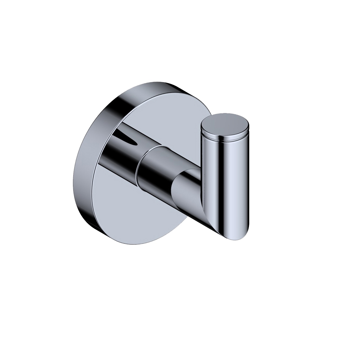 Gancho para toallas de pared individual en cromo pulido - WS Bath Collections PurauplicatedChrome Single -Hook Wall mount Towel Hook PURA WSBC 203208 CR