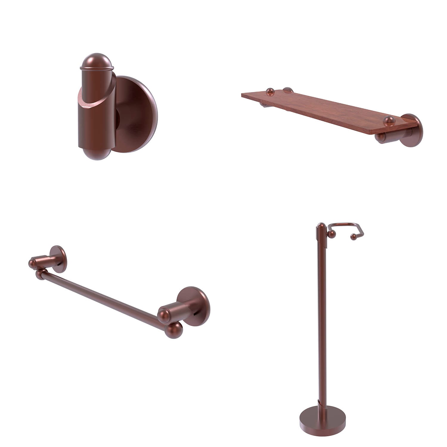 Colgador para toallas de pared con gancho único de cobre antiguo Allied Brass Soho