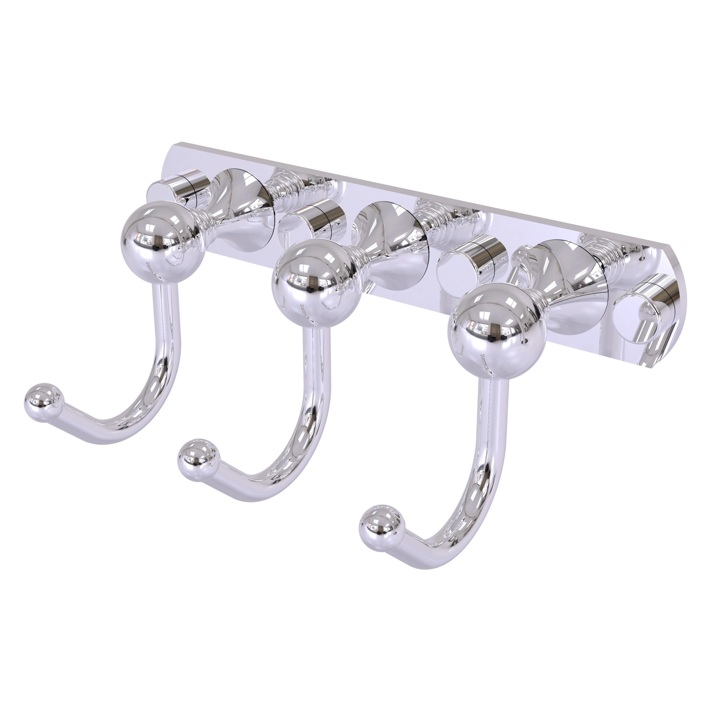 Gancho para Toalla de Pared Triple en Cromado Brillante Shadwell de Brass Allies
