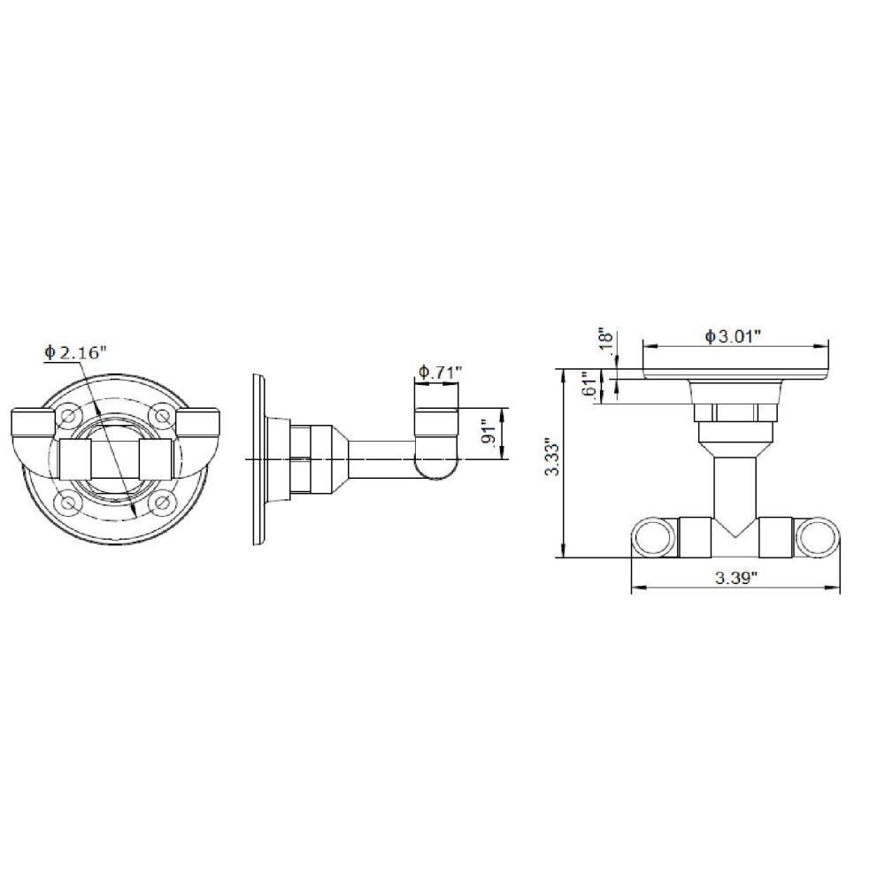 Percha doble para toallas de montaje en pared Design House Kimball negro satinado