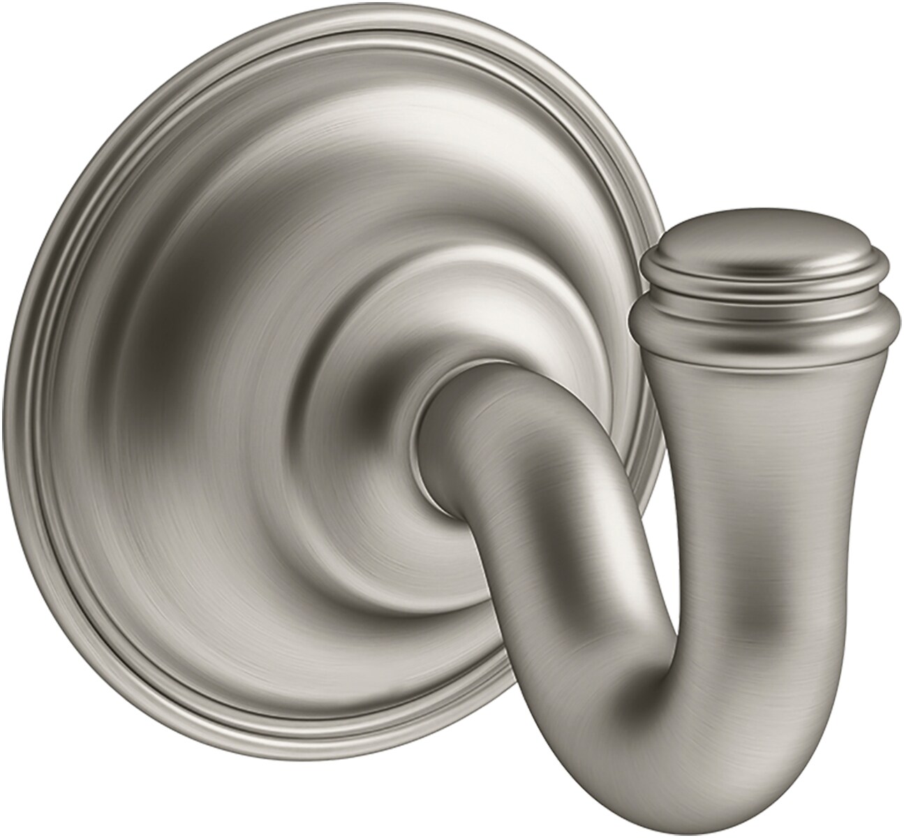 Gancho para toallas de pared de níquel cepillado vibrante único de KOHLER