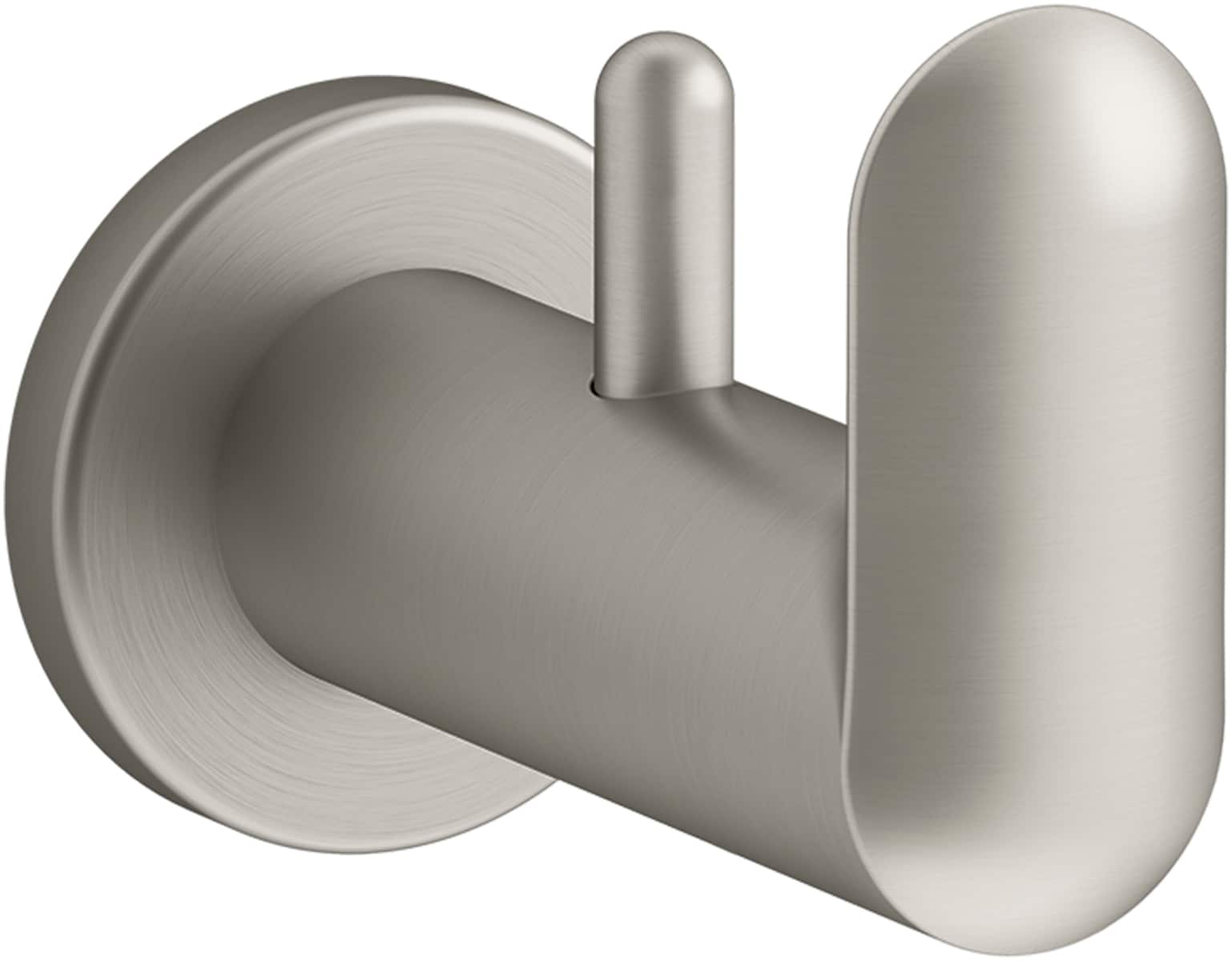 Percha de toalla de montaje en pared individual en níquel cepillado vibrante KOHLER Kumin - Gancho simple K-97897-BN