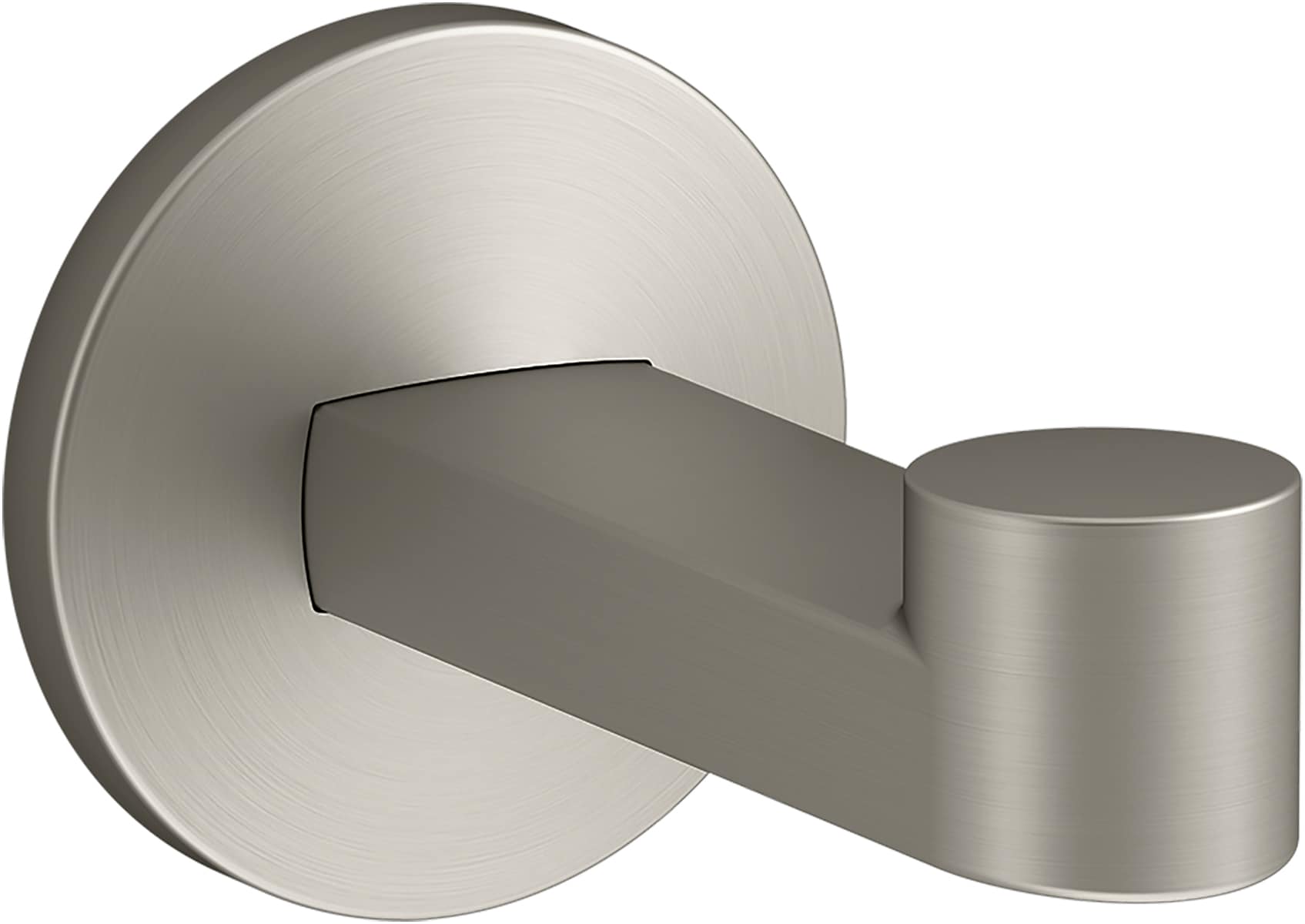 Gancho de Toalla de Montaje en Pared de Níquel Cepillado Vibrante de KOHLER Components, Diseño Sencillo - de Una Sola Percha K-78378-BN