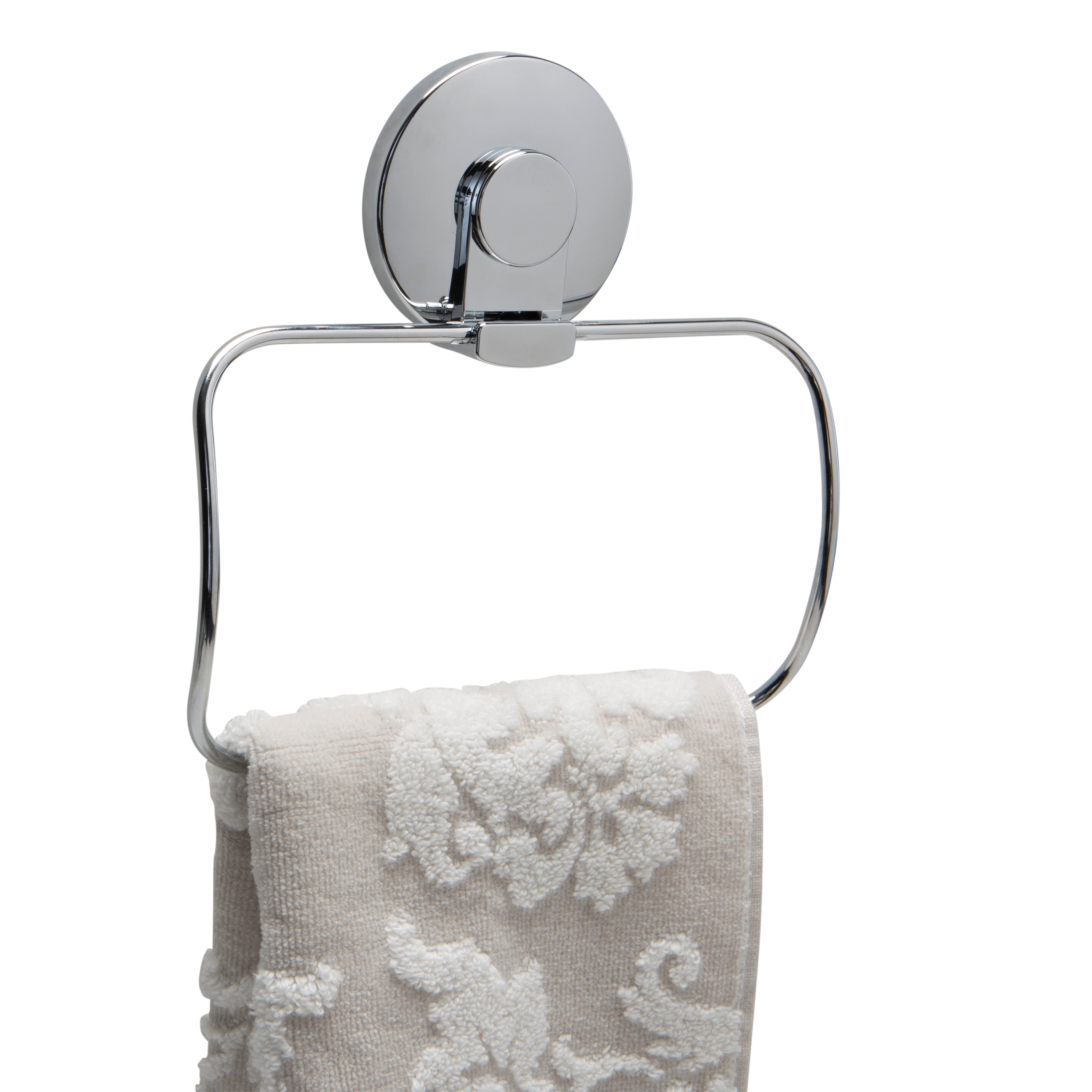 Gancho para toalla con ventosa individual cromada de Bath Bliss