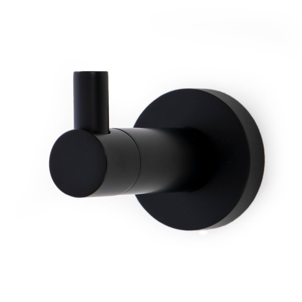 Percha de pared Italia Florence con acabado mate en negro - Gancho sencillo para toallas FL9304