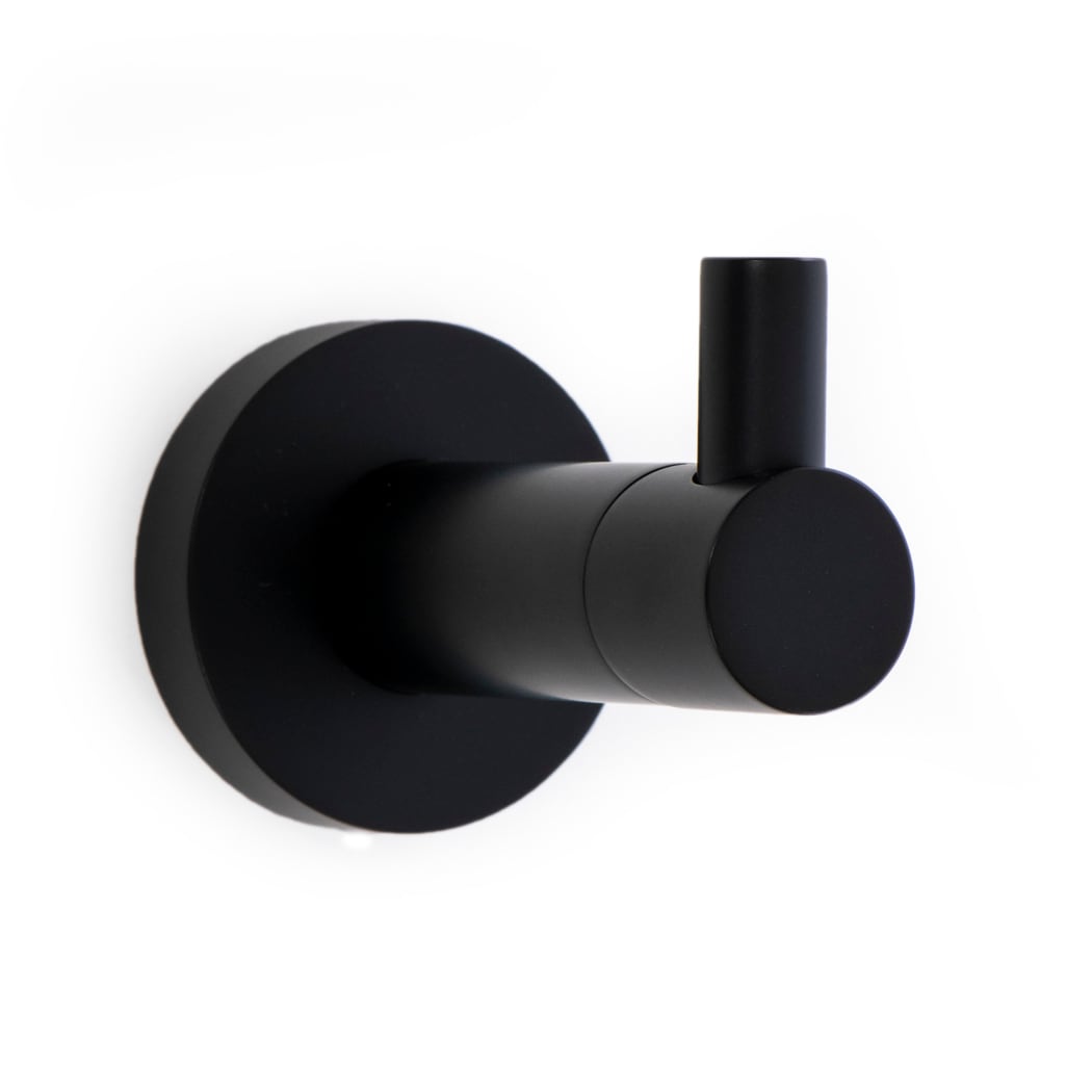 Percha de pared Italia Florence con acabado mate en negro - Gancho sencillo para toallas FL9304