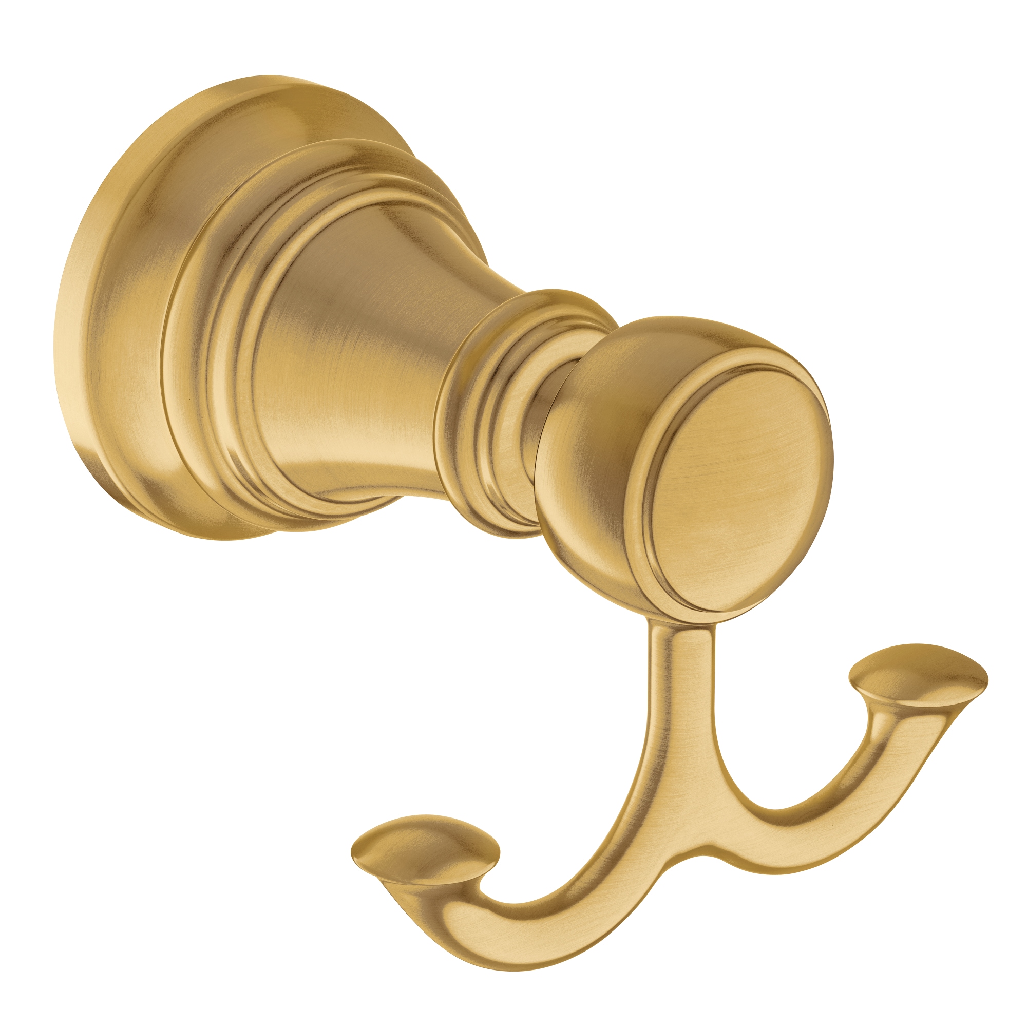 Percha doble para toalla de montaje en pared Moen Weymouth en oro cepillado