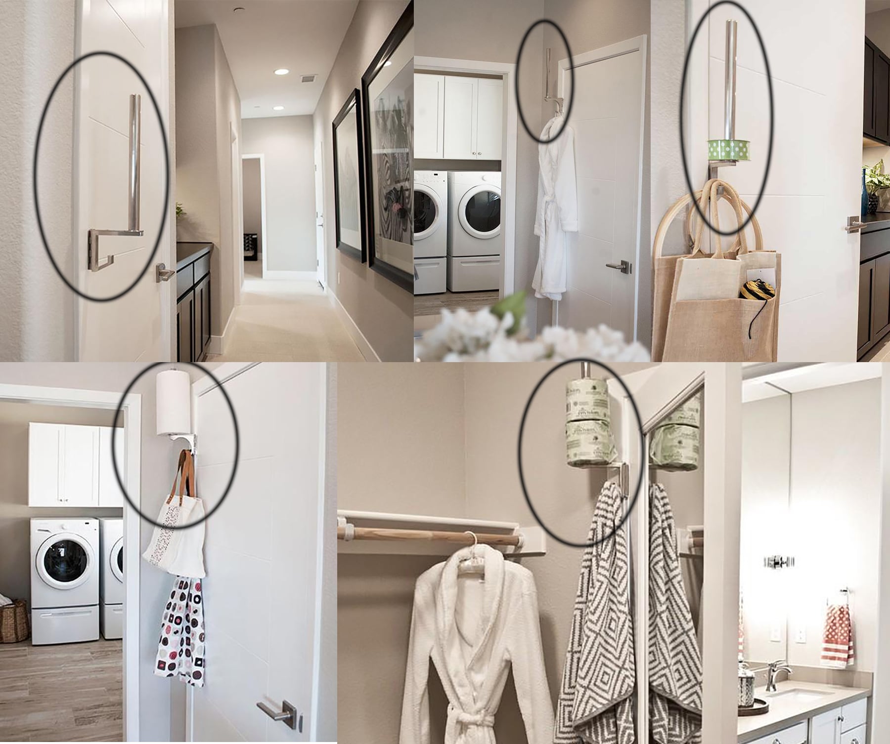 Colgador de toallas de puerta PF WaterWorks HingeHanger blanco brillante - Gancho simple PF0591-WH