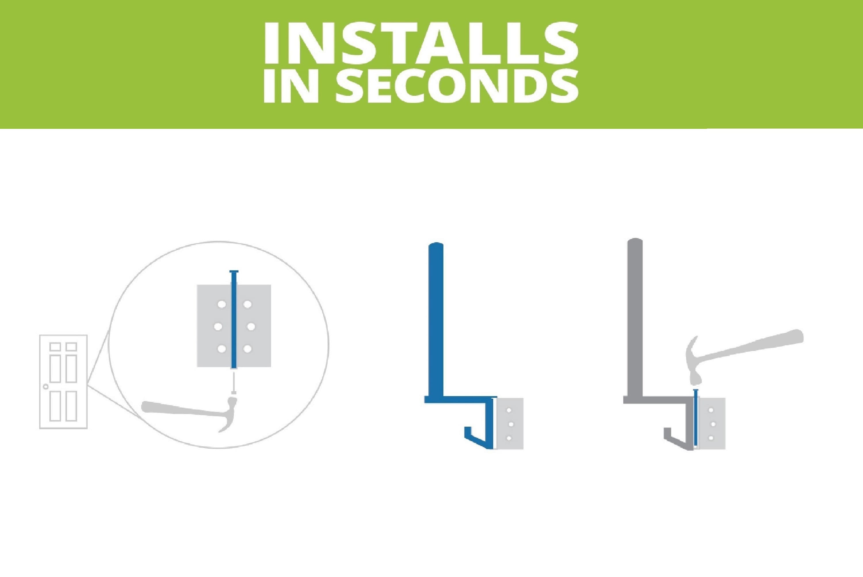 Colgador de toallas de puerta PF WaterWorks HingeHanger blanco brillante - Gancho simple PF0591-WH