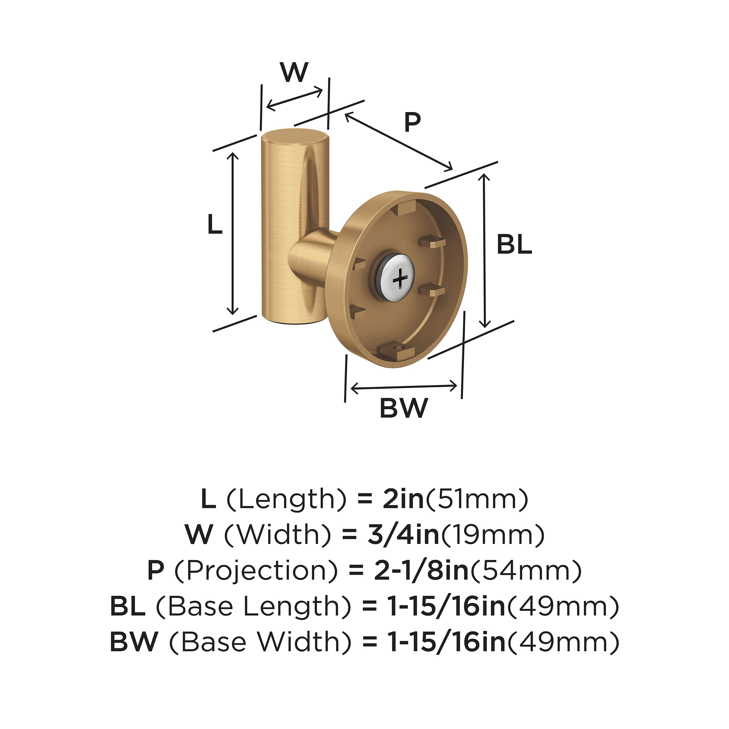 Gancho de Toalla de Montaje en Pared Individual en Bronce Champagne de la línea Arrondi de Amerock BH26542CZ