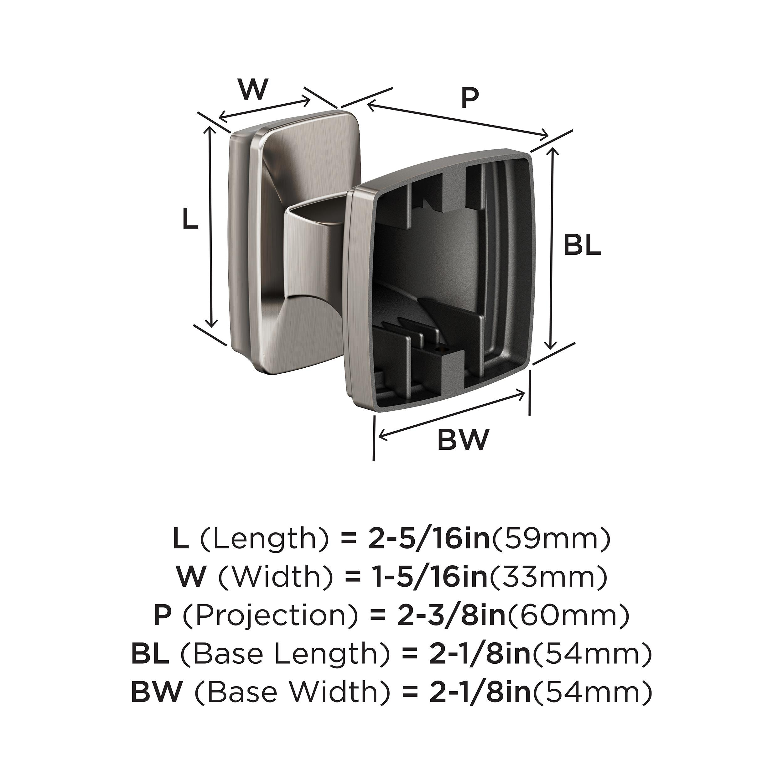 Percha para Toallas de Pared Individual de Níquel Cepillado Amerock Revitalize BH36030G10