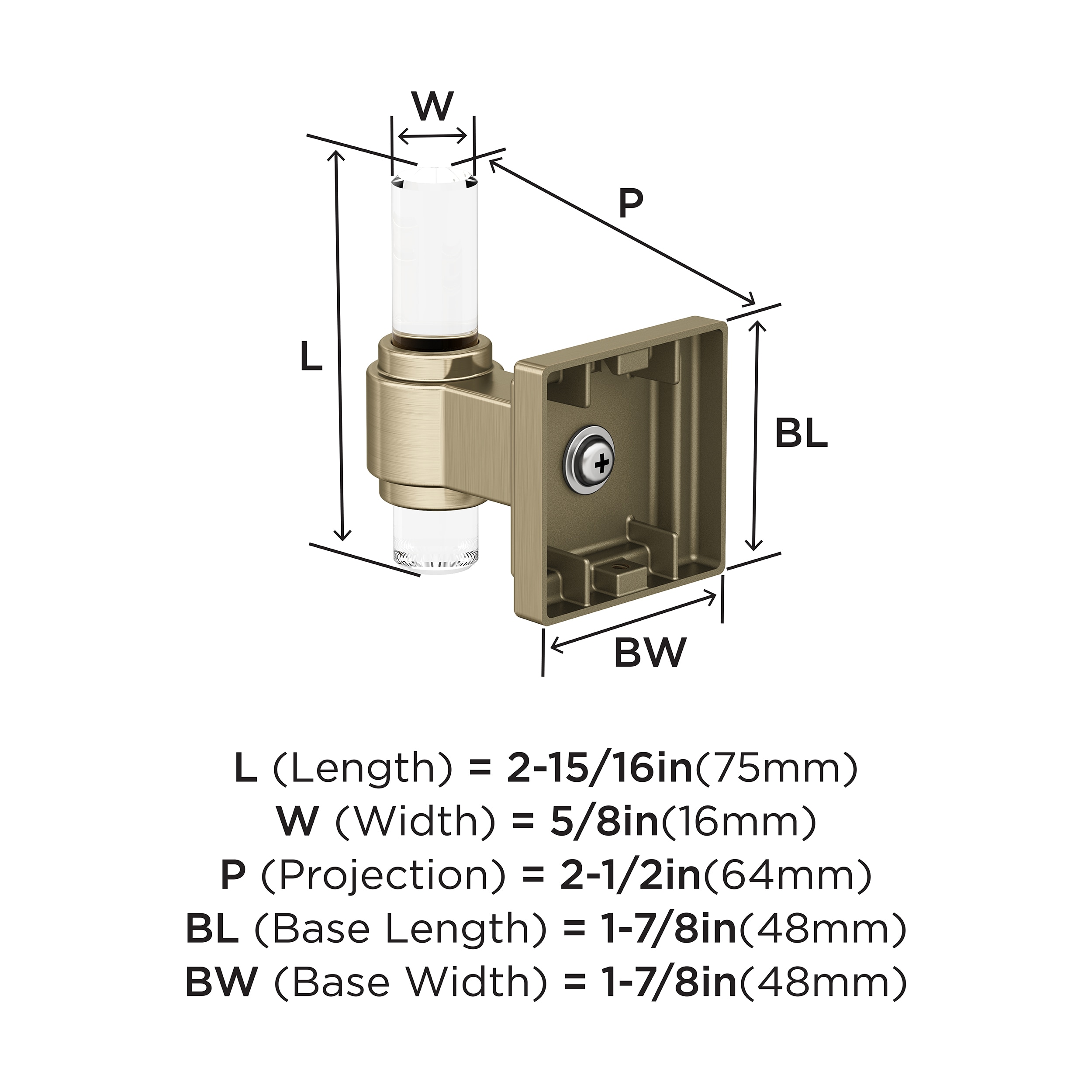 Percha Montada en Pared de Baño con un Solo Gancho Claro/Dorado Champagne Glacio de Amerock BH36060CBBZ