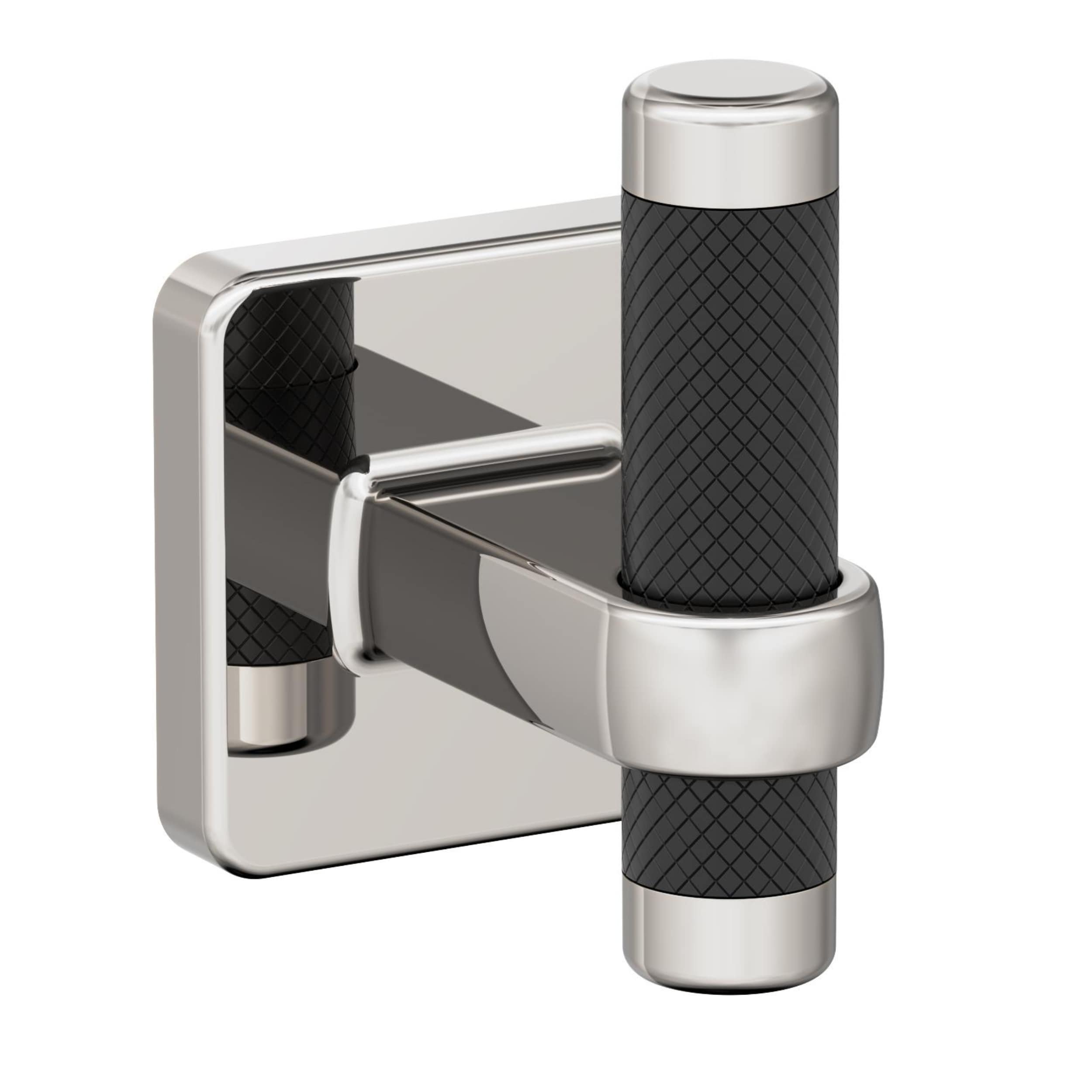 Gancho de toalla montado en la pared, de una sola percha en níquel pulido/bronce negro Esquire de Amerock BH36563PNBBR