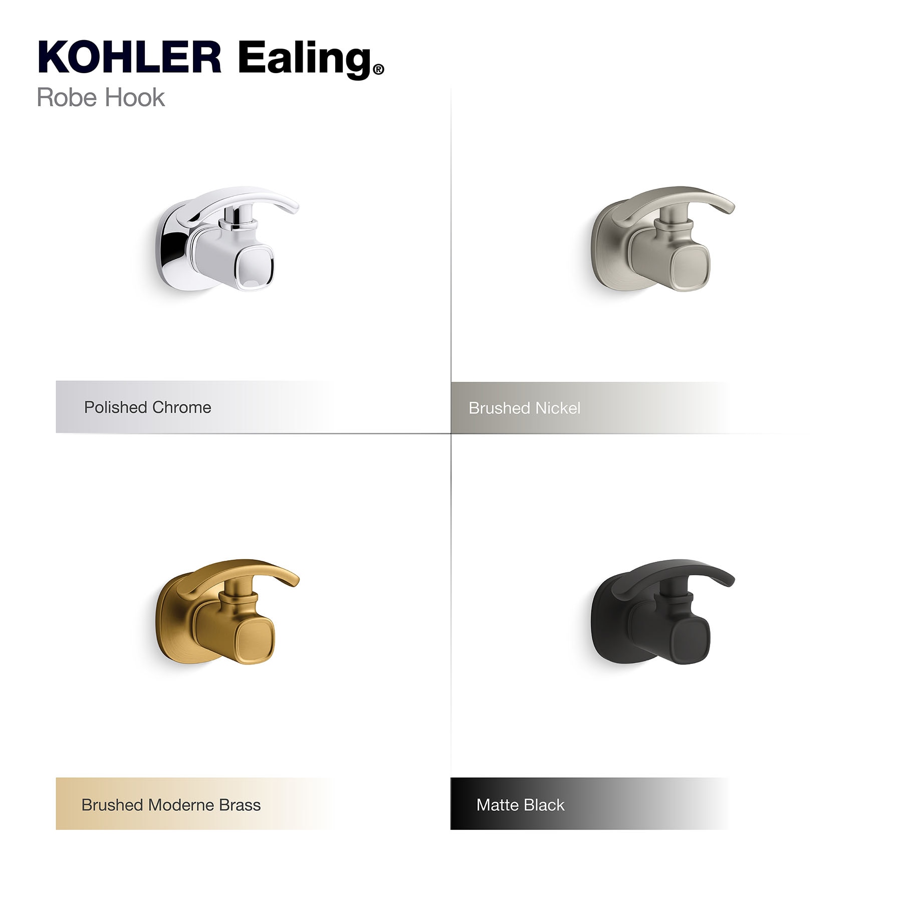 Colgador de toallas de montaje en pared de latón brillante moderno KOHLER Ealing