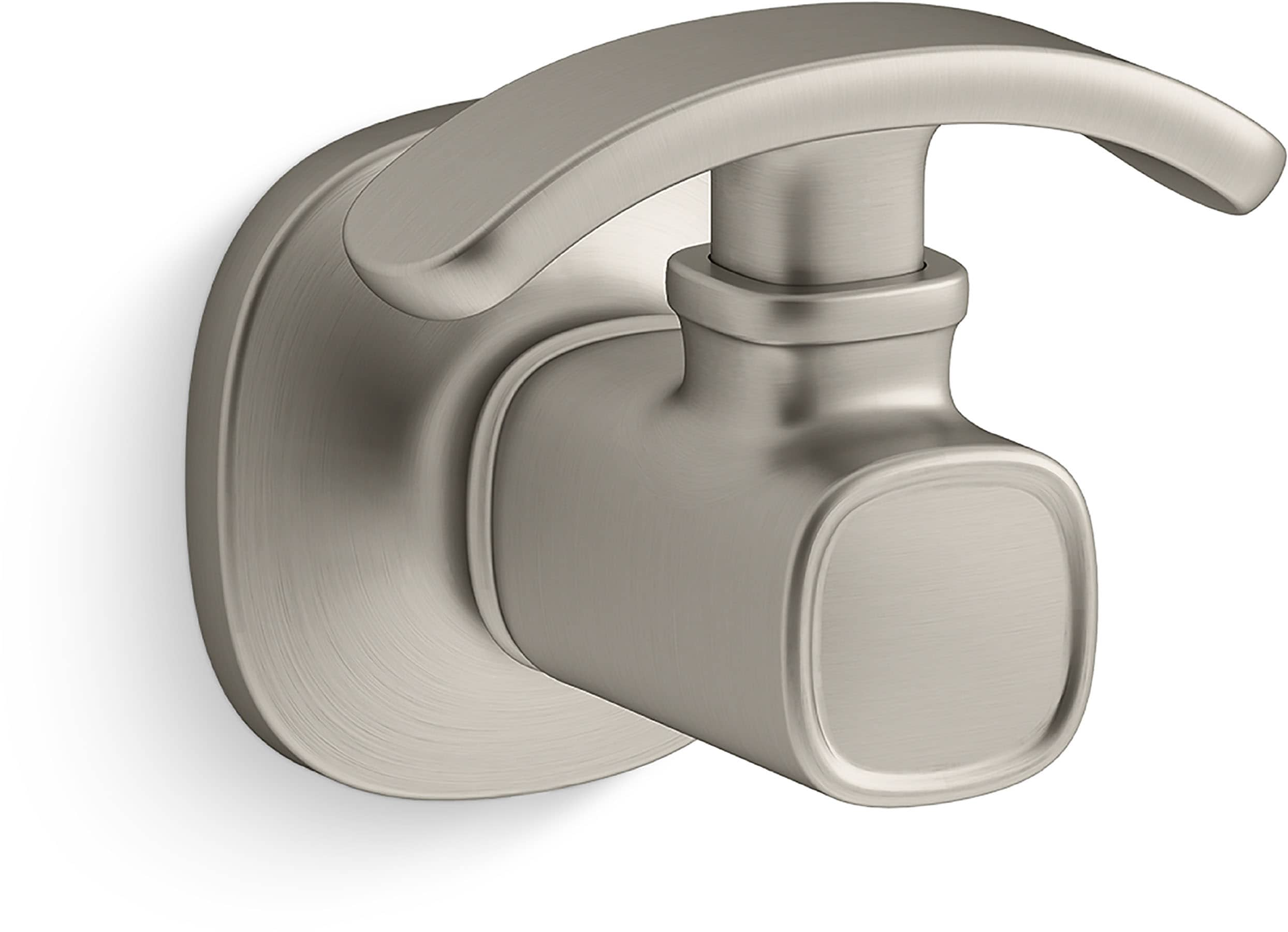 Percha para toalla montada en la pared con gancho individual en níquel cepillado vibrante de KOHLER Ealing