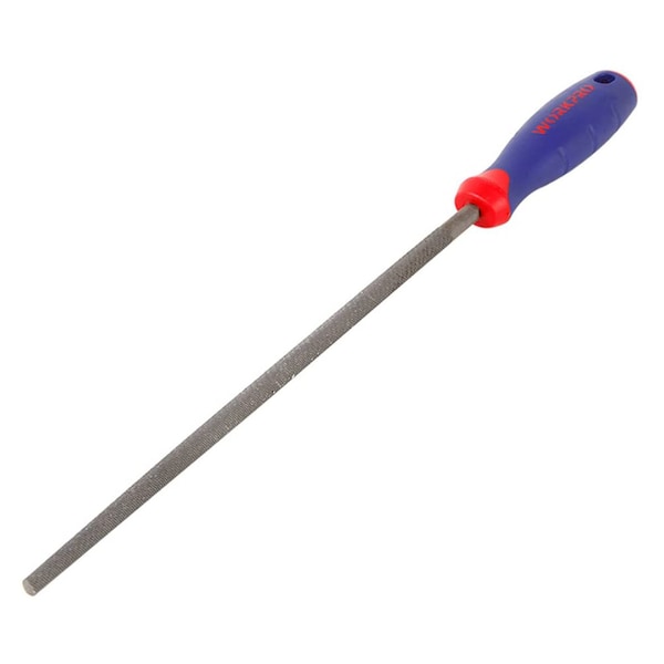 Prime-Line WORKPRO W051006 Round File, 10-in., High Carbon Hardened Steel w/Rubber Grip Single Pack - W051006