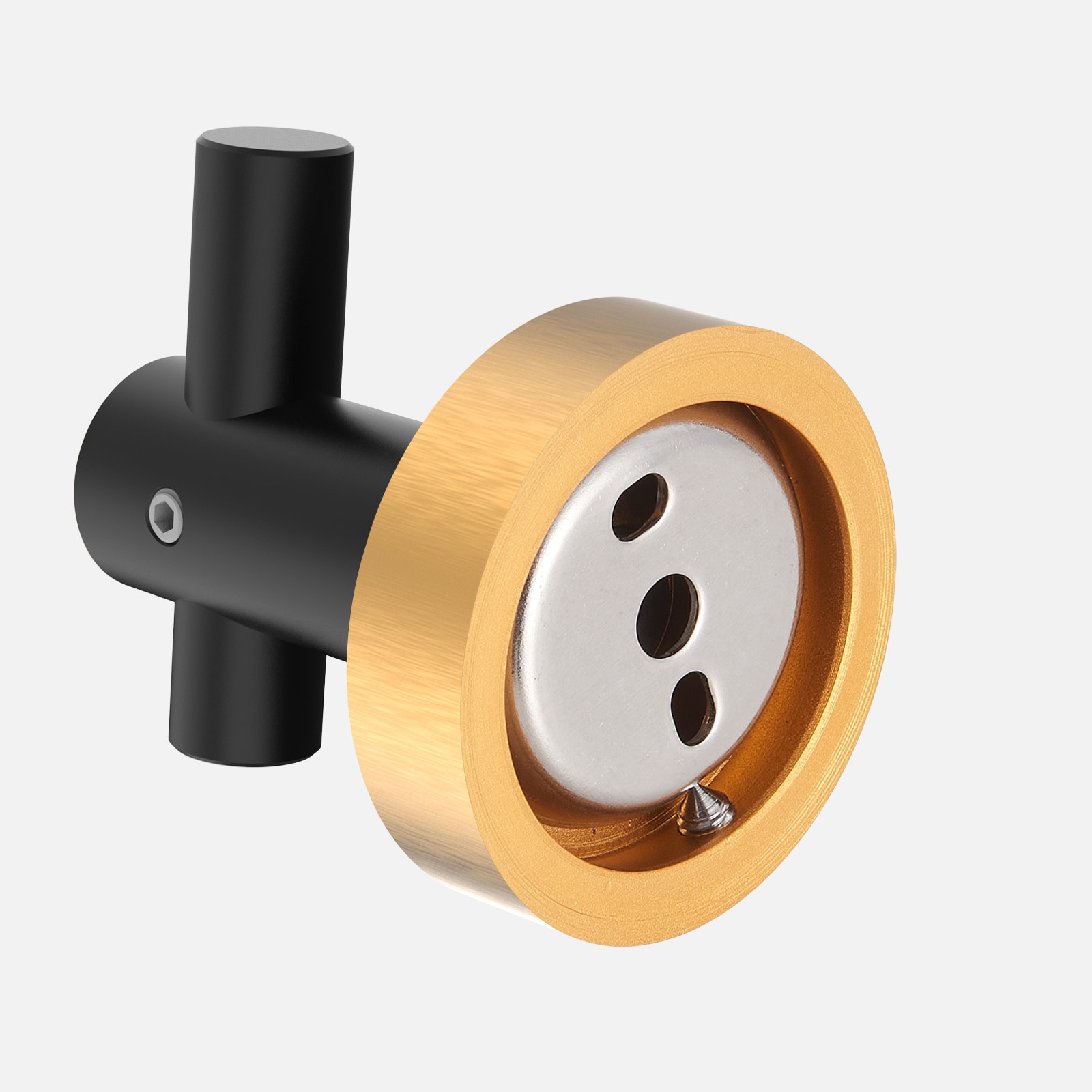 Colgador de Toallas de Pared Doble Gancho Dorado y Negro Nestfair