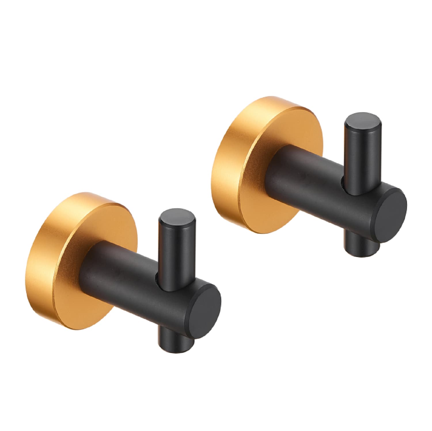 Colgador de Toallas de Pared Doble Gancho Dorado y Negro Nestfair
