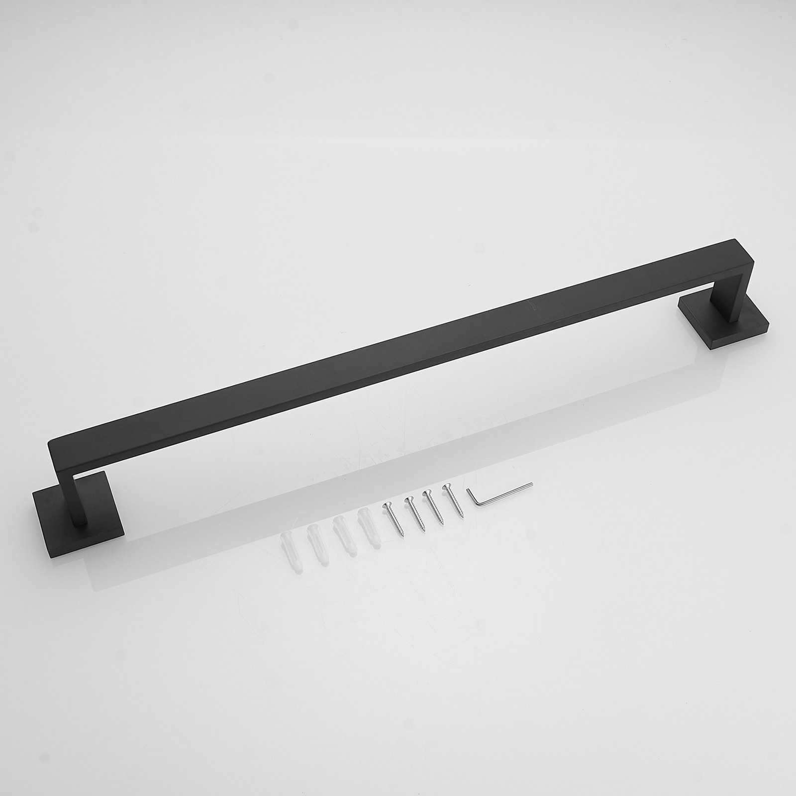 Papelera de baño de pie negro mate con espacio para rollo y almacenamiento - BWE 91040-B