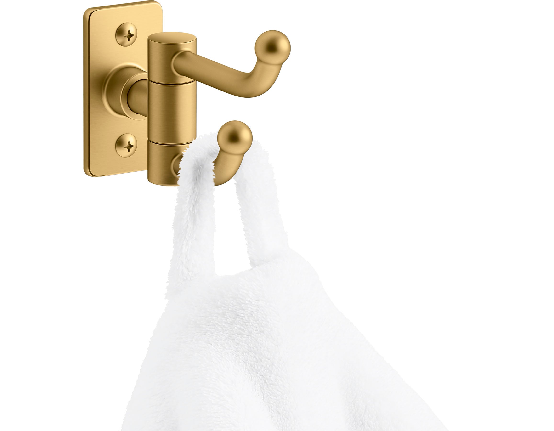 Percha doble de montaje en pared KOHLER Castia por Studio McGee en latón moderno cepillado vívido 35927-2MB