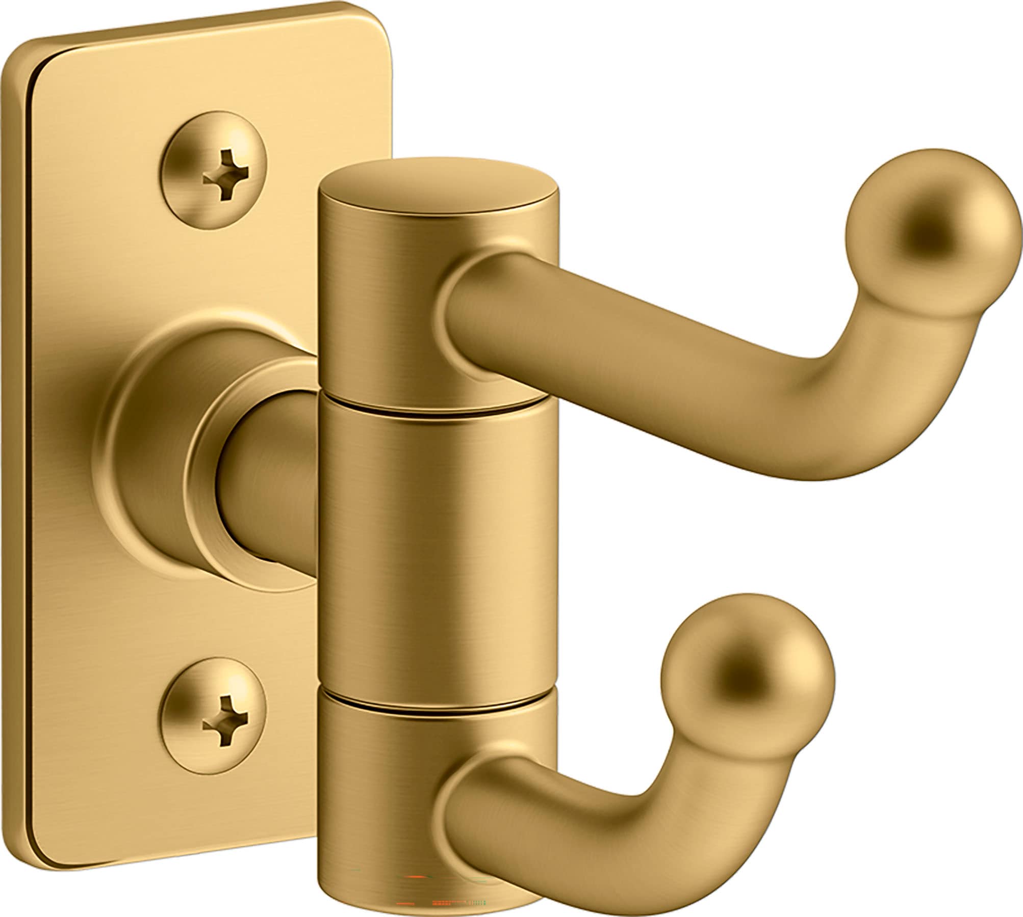 Percha doble de montaje en pared KOHLER Castia por Studio McGee en latón moderno cepillado vívido 35927-2MB