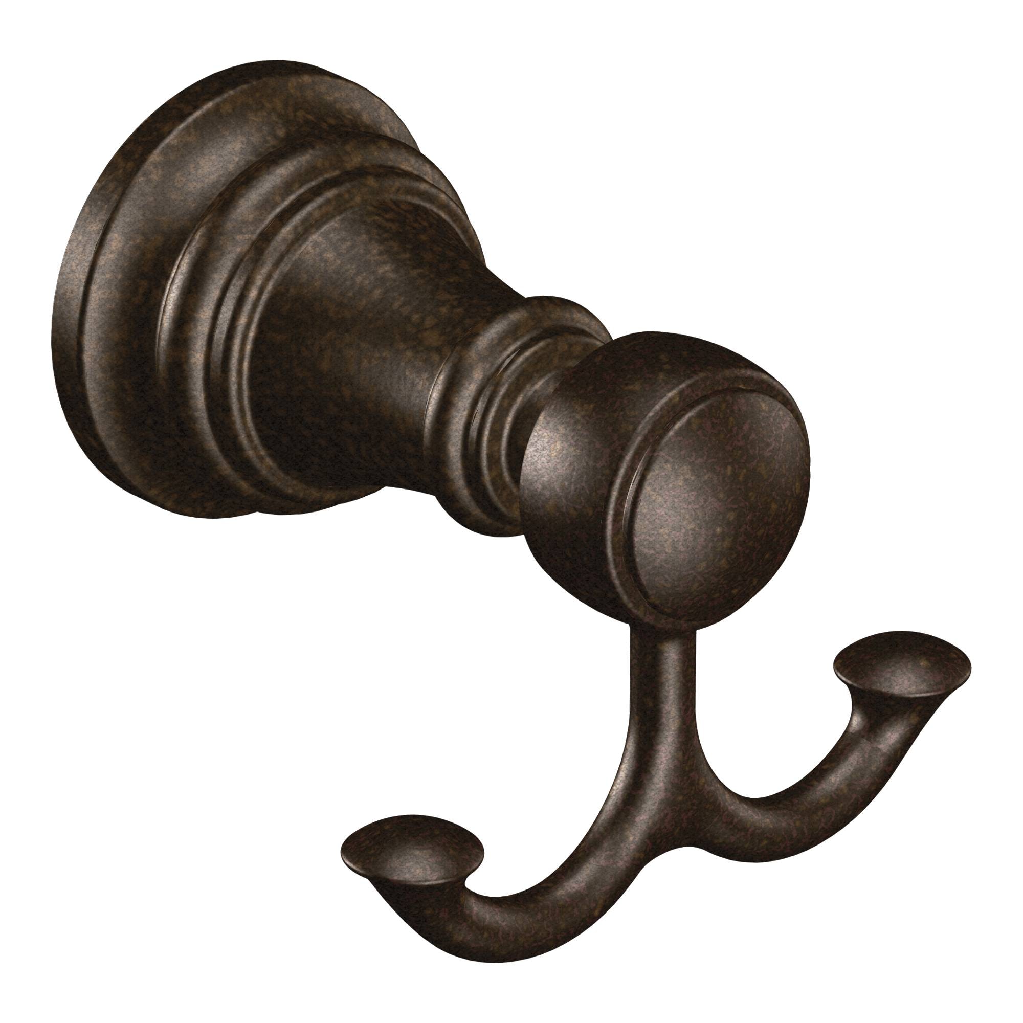 Gancho doble de pared en bronce frotado con aceite Moen Weymouth