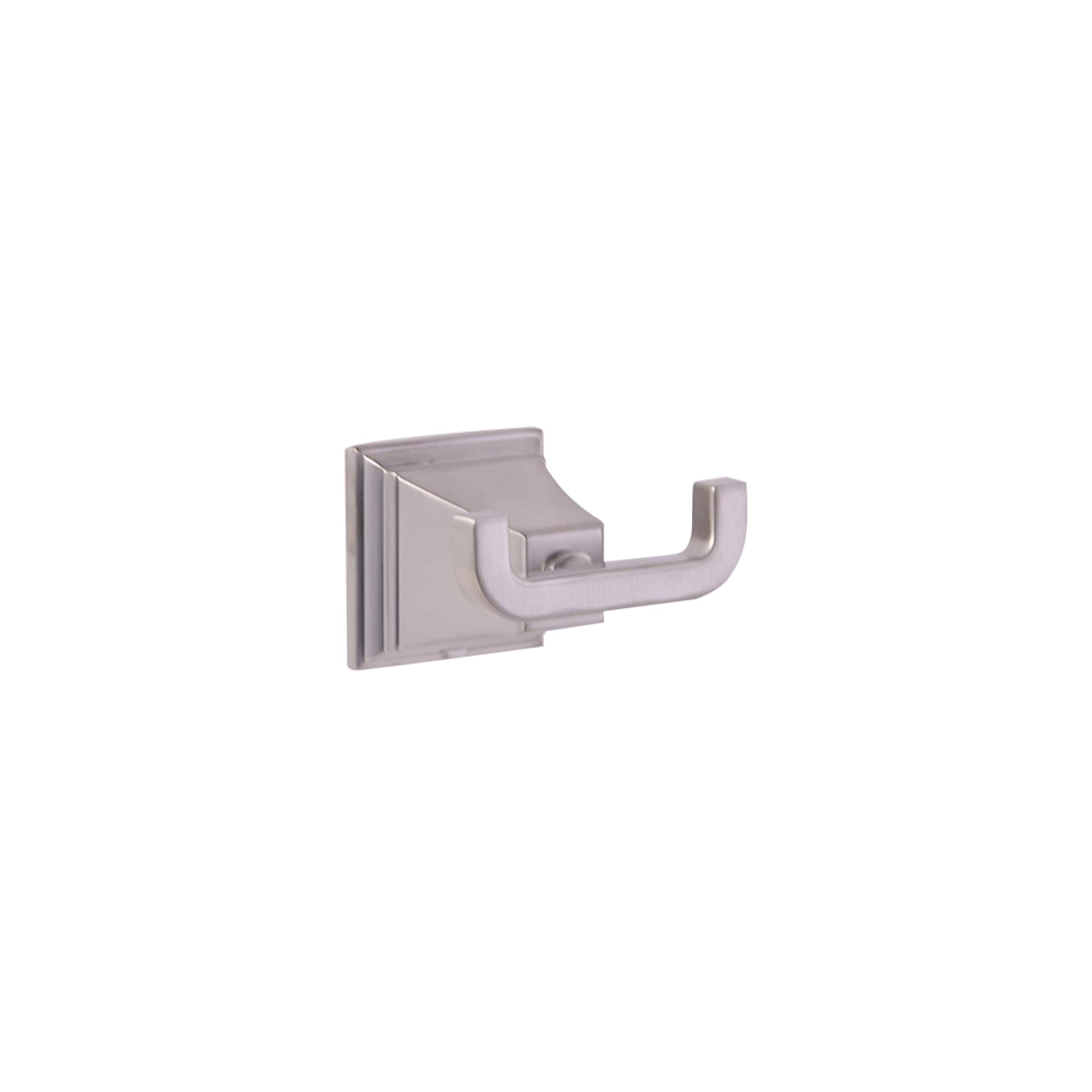 Percha de baño de pared en acabado satinado níquel con doble gancho - Design House Torino 560433